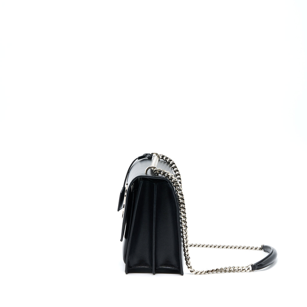 SAINT LAURENT/YSL SUNSET LARGE CHAIN BAG CALFSKIN BLACK SHW