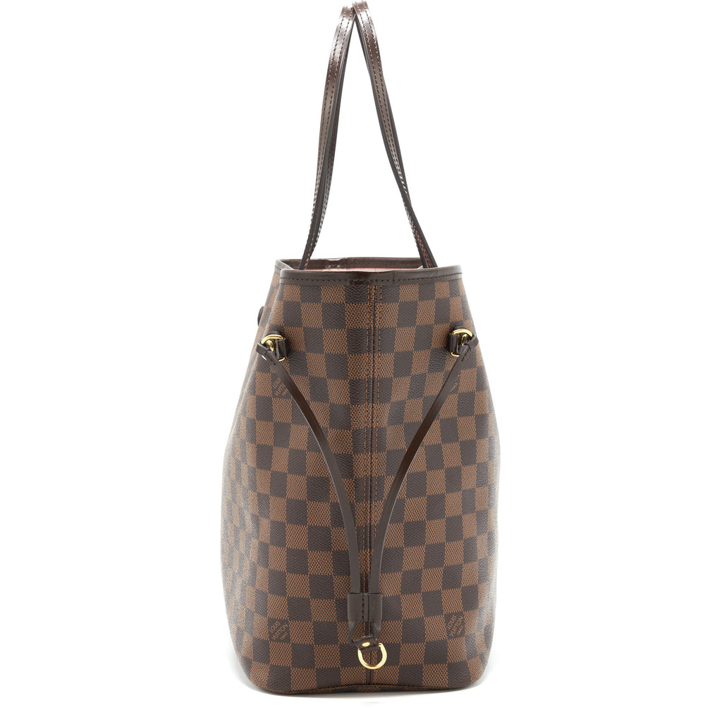 LOUIS VUITTON NEVERFULL MM DAMIER EBENE CANVAS /ROSE BALLERINE