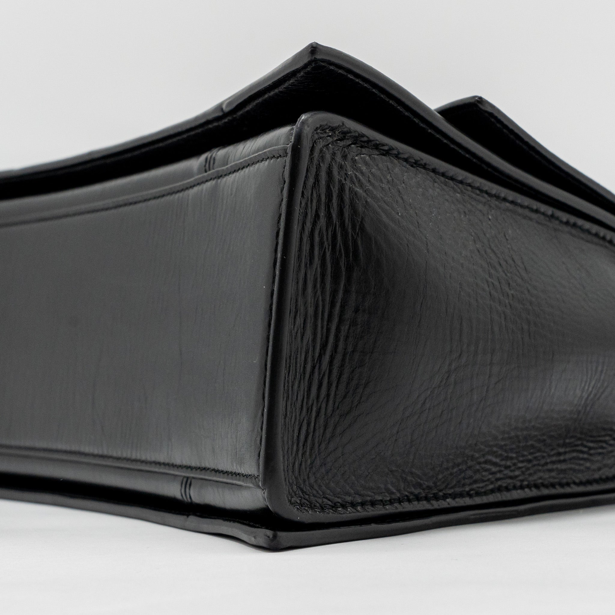 BALENCIAGA MEDIUM CRUSH SHOULDER BAG CALFSKIN LEATHER BLACK SHW