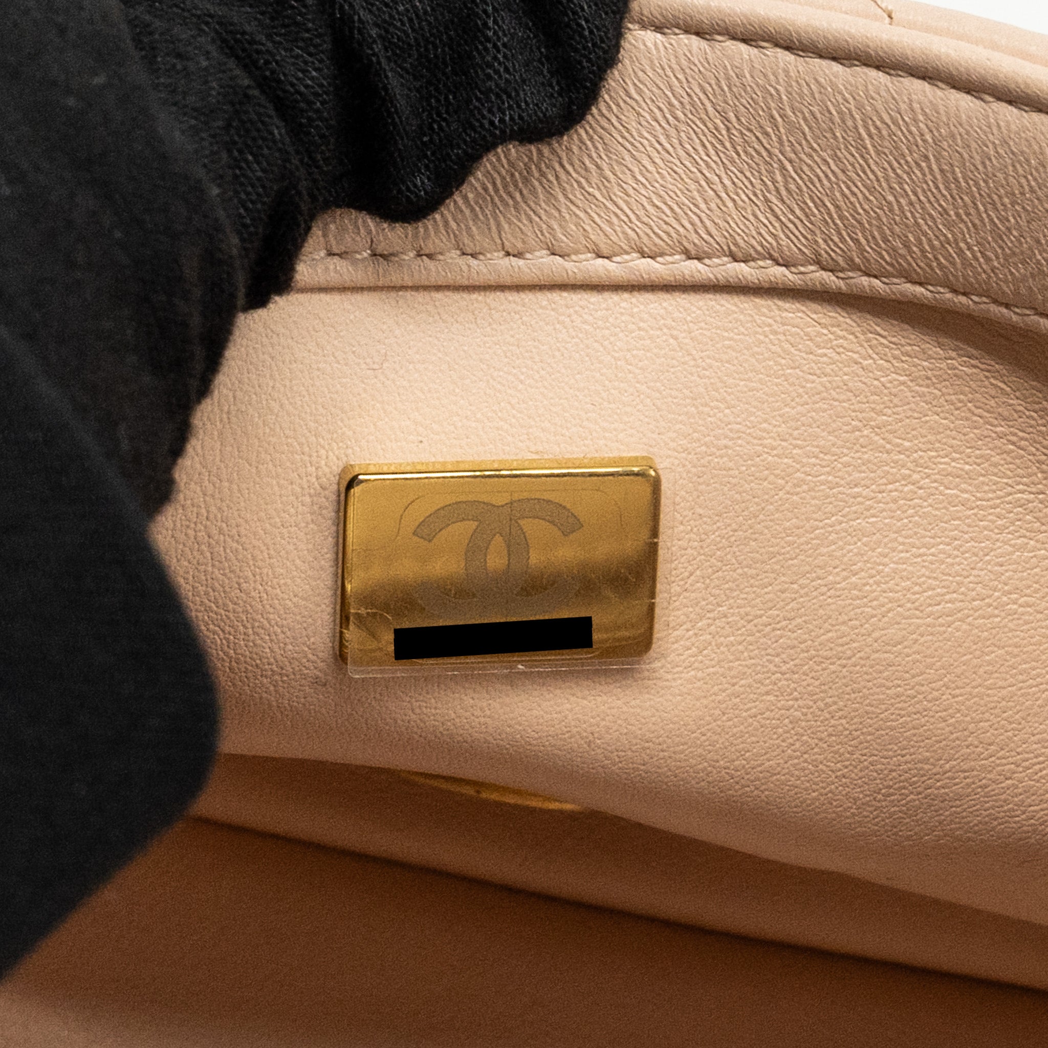 CHANEL PEARL CRUSH MINI SQUARE FLAP BAG LAMBSKIN LIGHT BEIGE GHW (MICROCHIP)