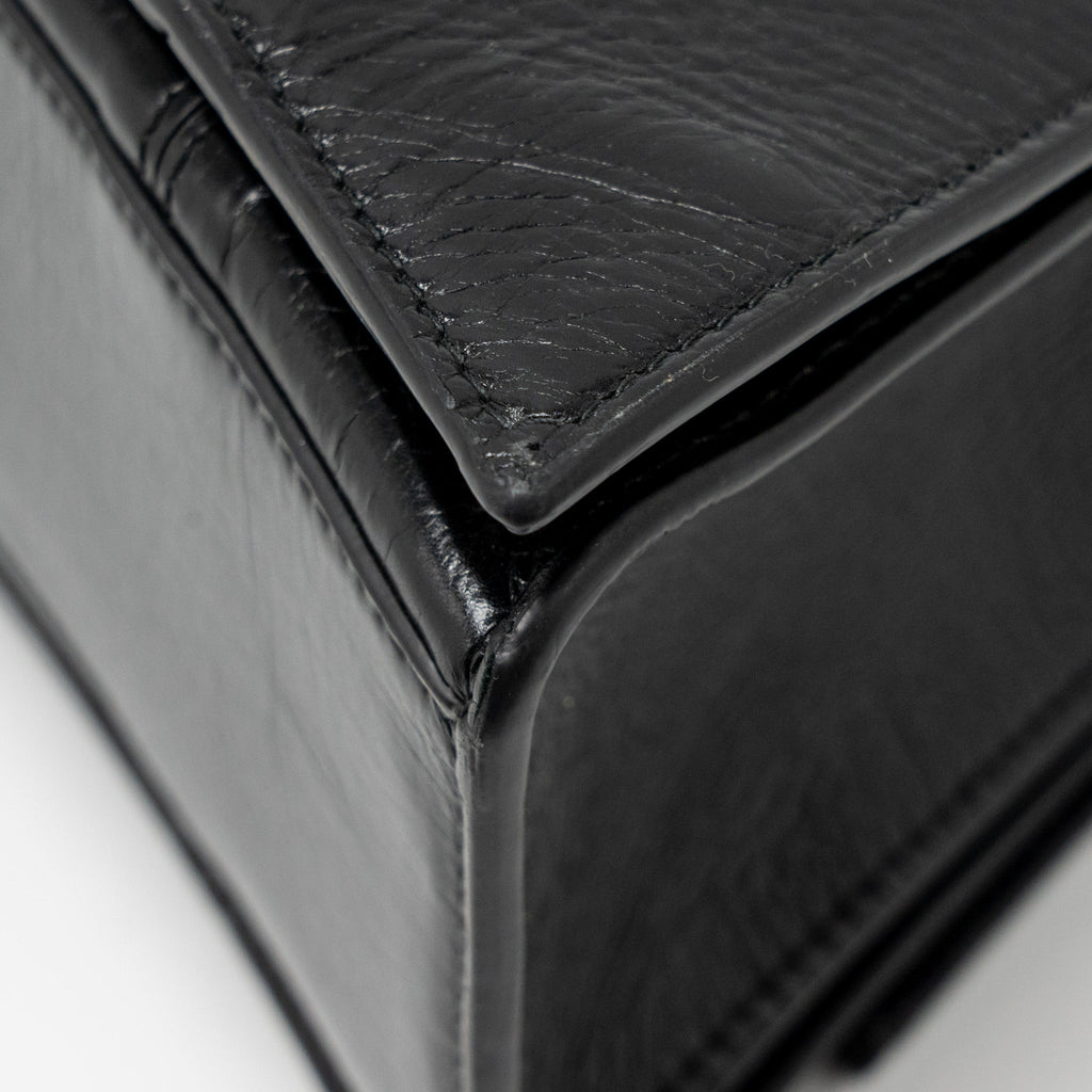 BALENCIAGA MEDIUM CRUSH SHOULDER BAG CALFSKIN LEATHER BLACK SHW