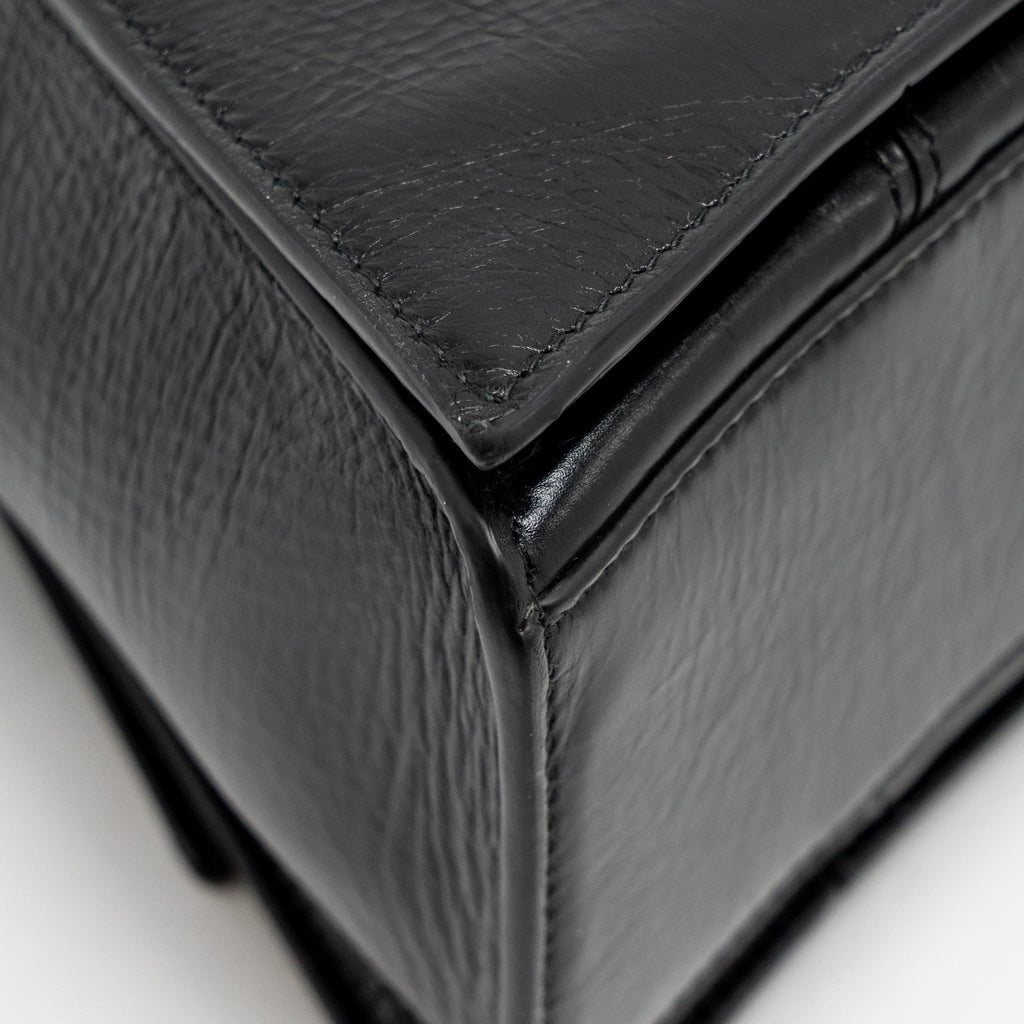 BALENCIAGA MEDIUM CRUSH SHOULDER BAG CALFSKIN LEATHER BLACK SHW