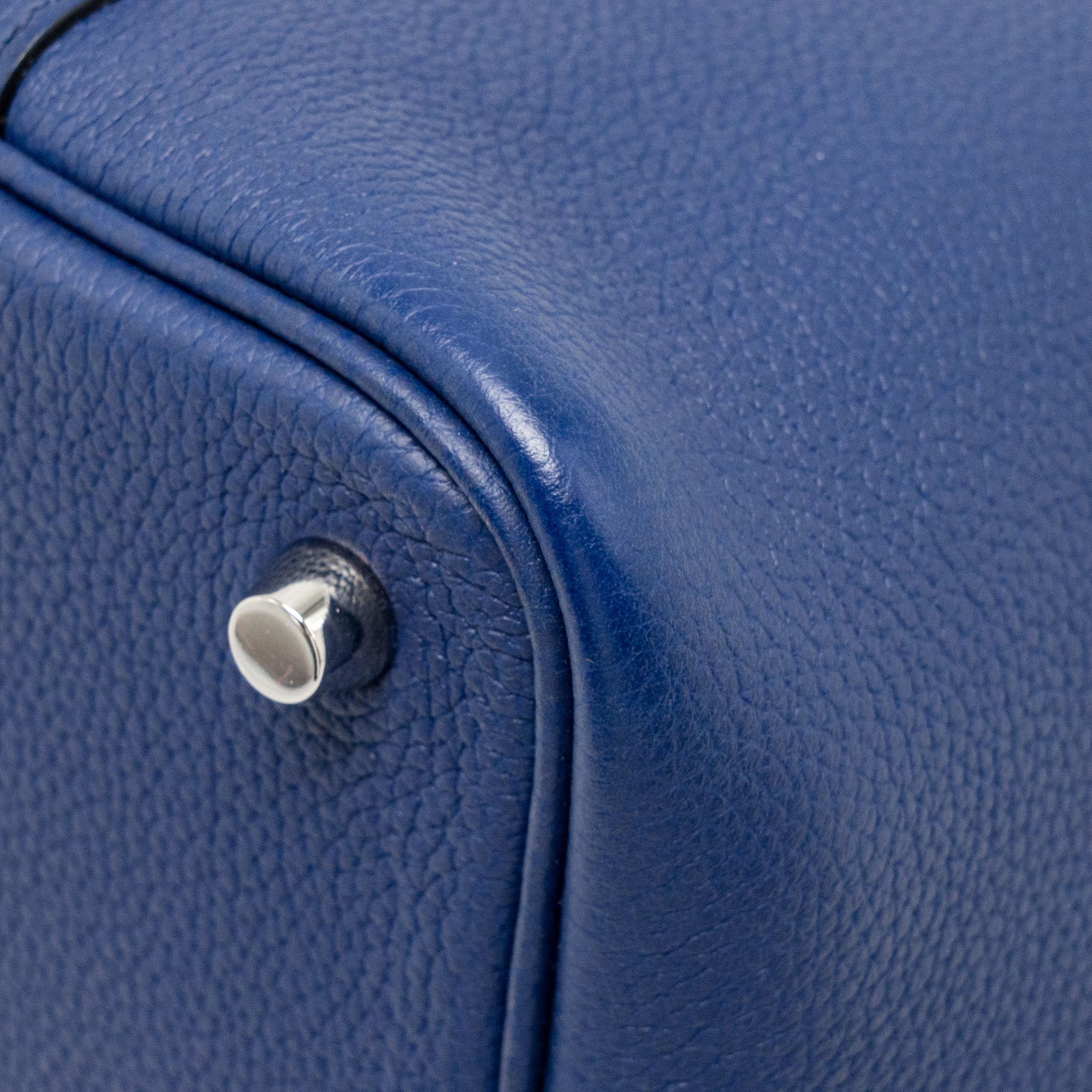 HERMES PICOTIN 18 LOCK BAG TAURILLON MAURICE BLUE SAPHIR SHW