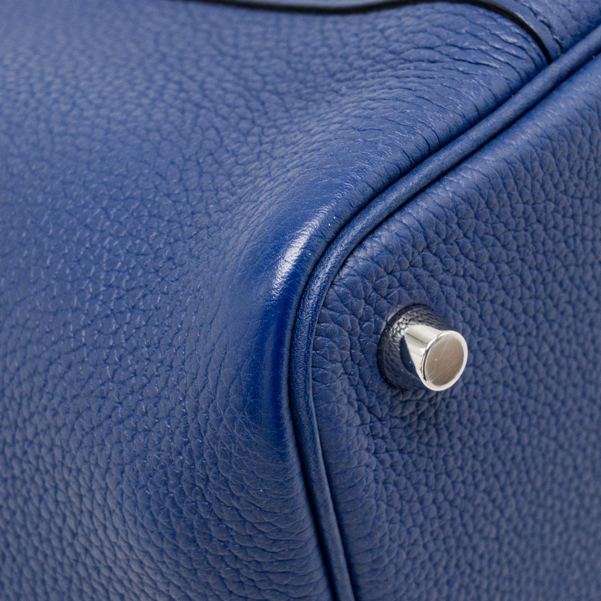 HERMES PICOTIN 18 LOCK BAG TAURILLON MAURICE BLUE SAPHIR SHW