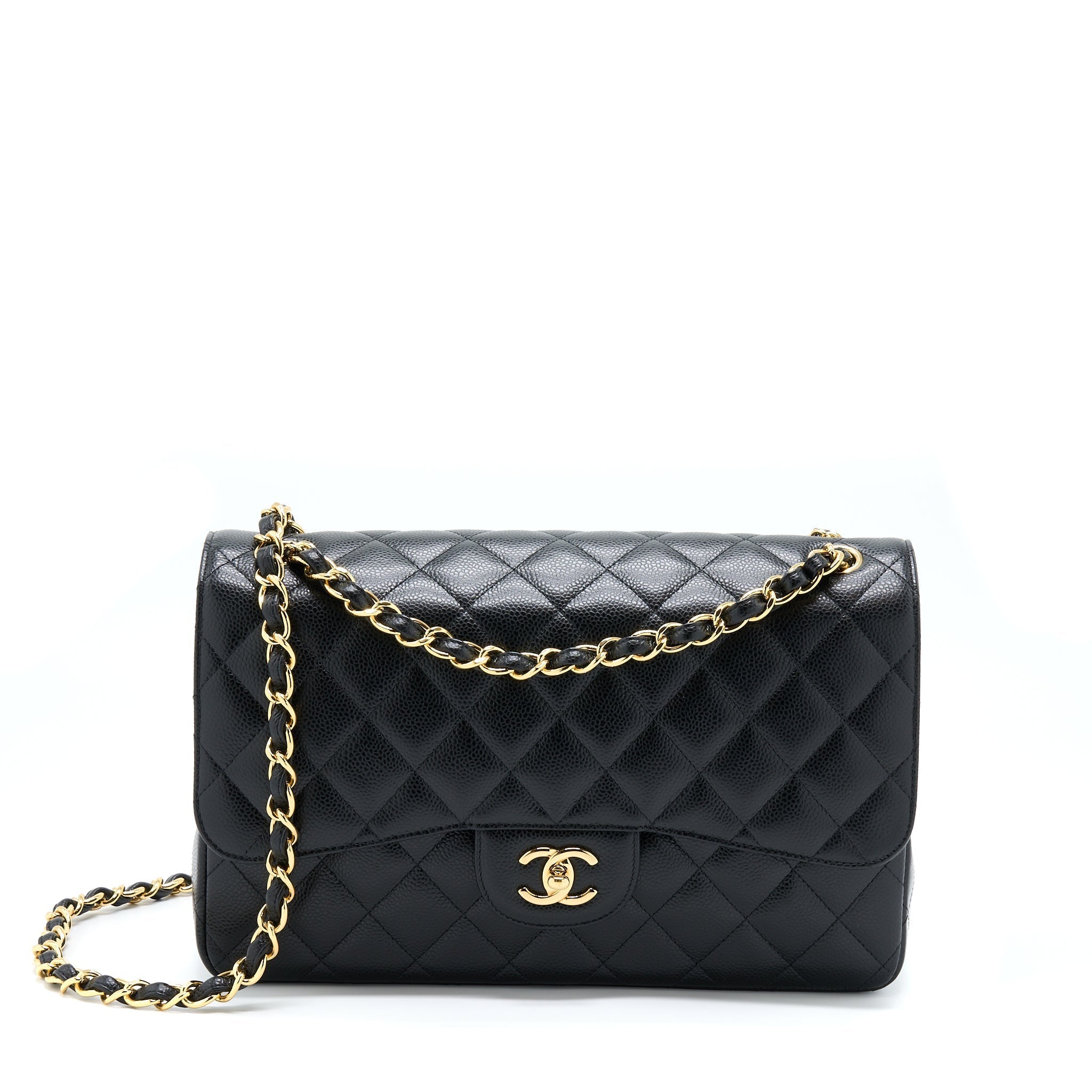 CHANEL JUMBO CLASSIC FLAP BAG CAVIAR BLACK GHW