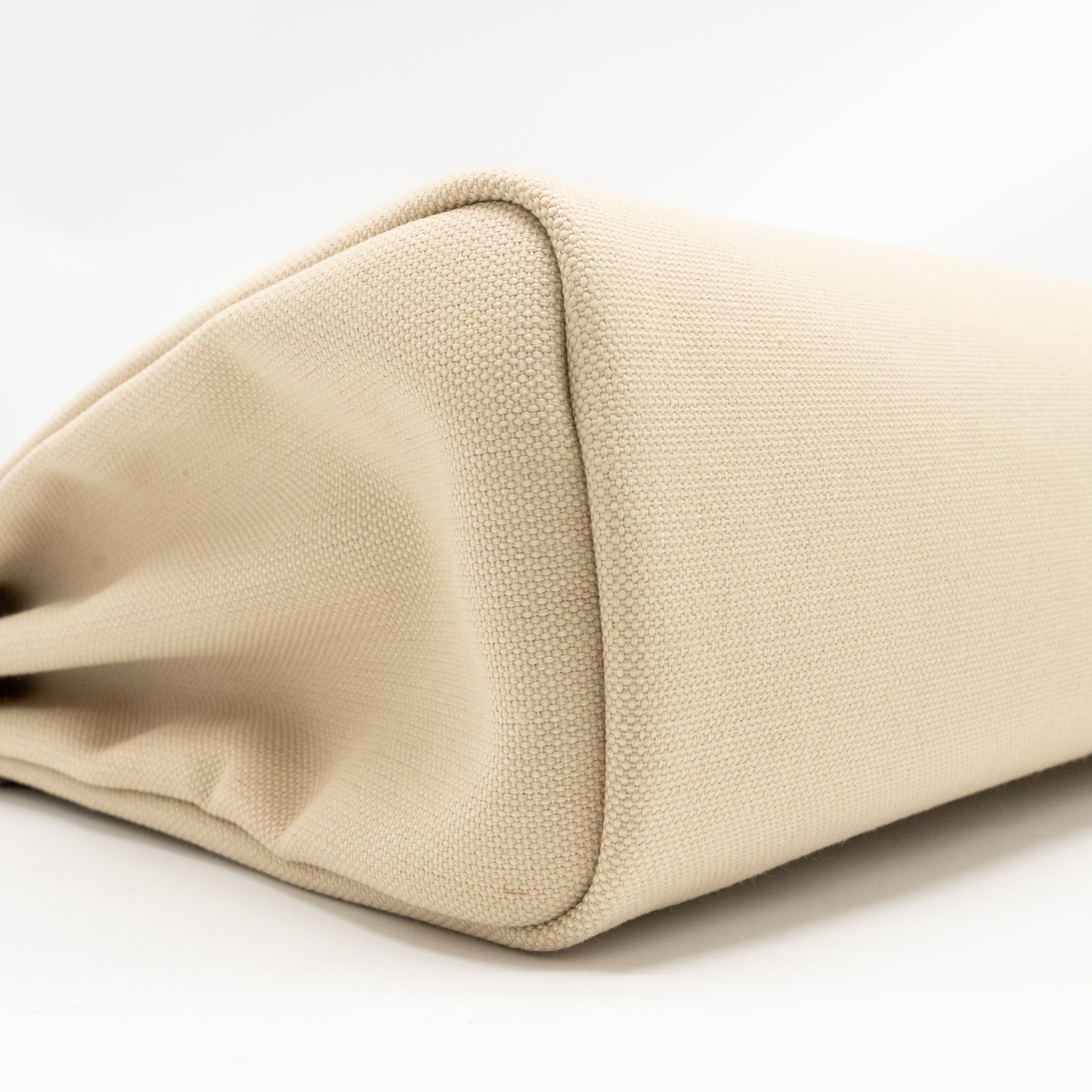 HERMES HERBAG 31 ZIP BAG CANVAS/HUNTER LEATHER BETON/NATURE SHW