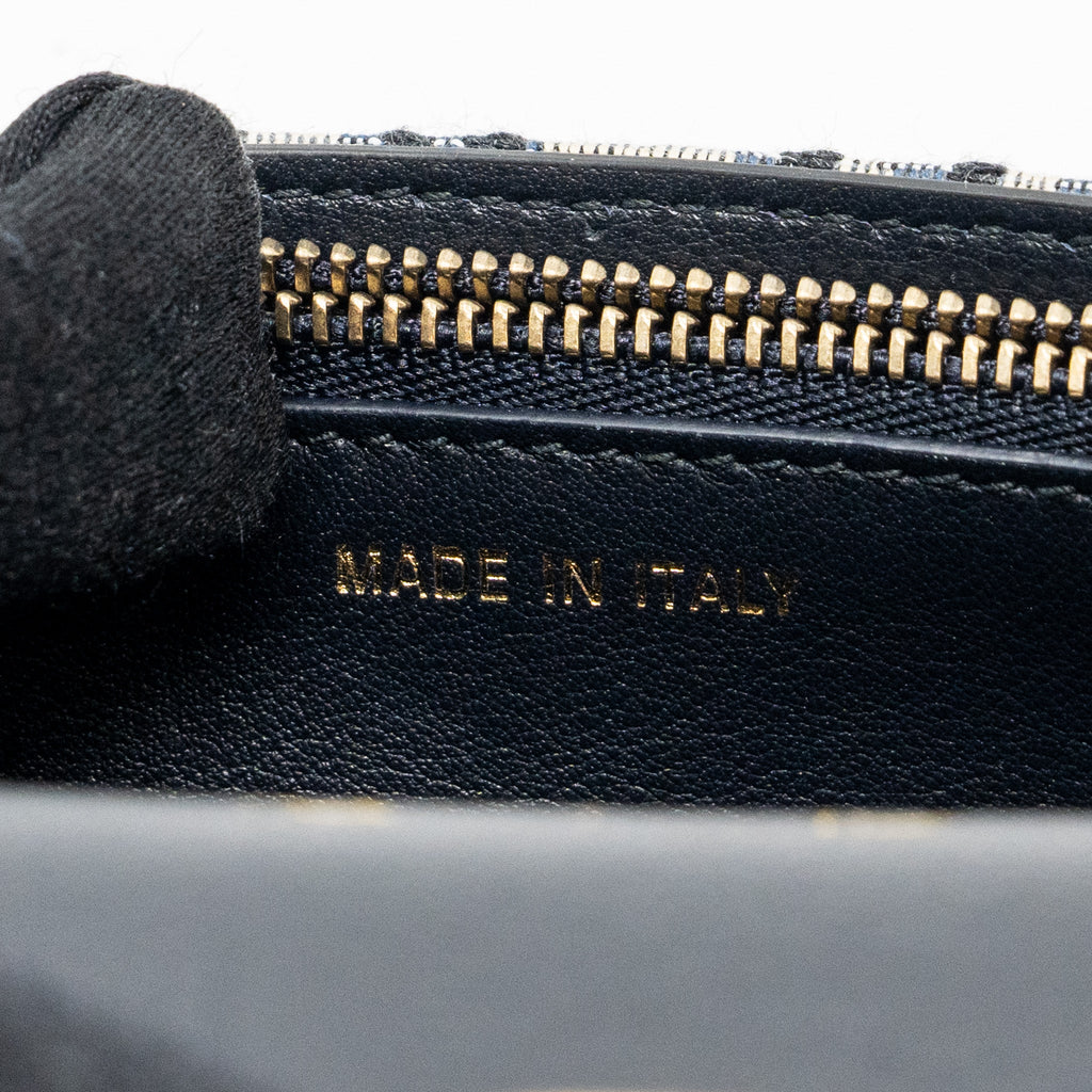 DIOR SADDLE BELT BAG BLUE OBLIQUE JACQUARD CANVAS GHW