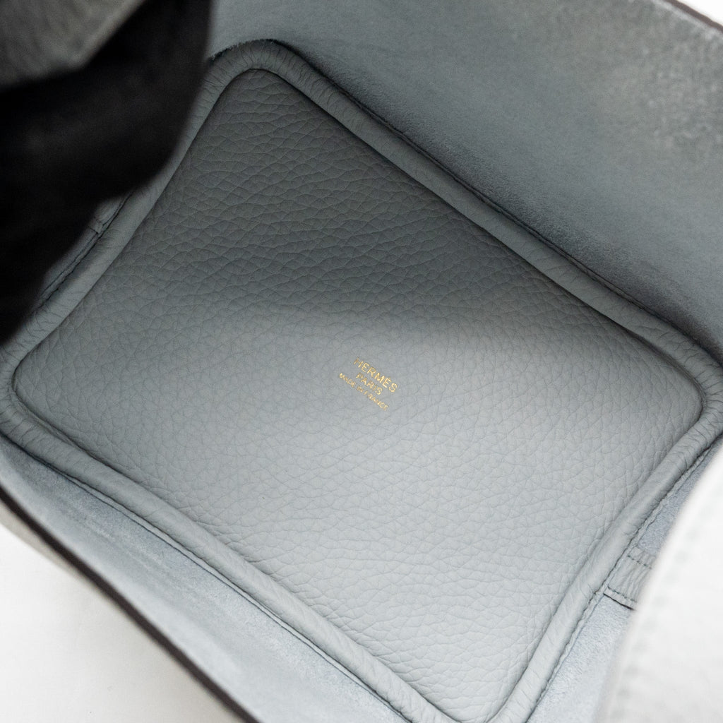 HERMES PICOTIN 18 CLEMENCE BLUE PALE GHW