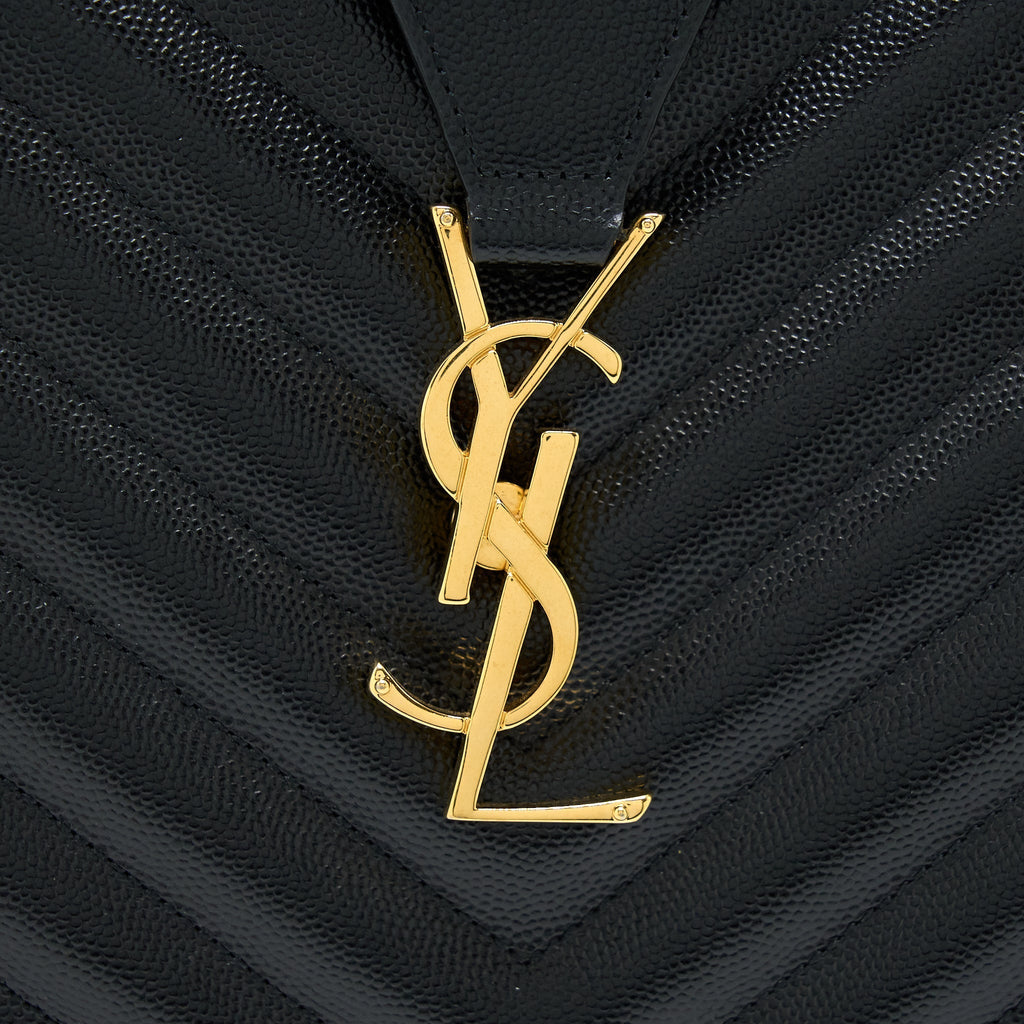 SAINT LAURENT/YSL CHEVRON TOTE BAG BLACK GHW