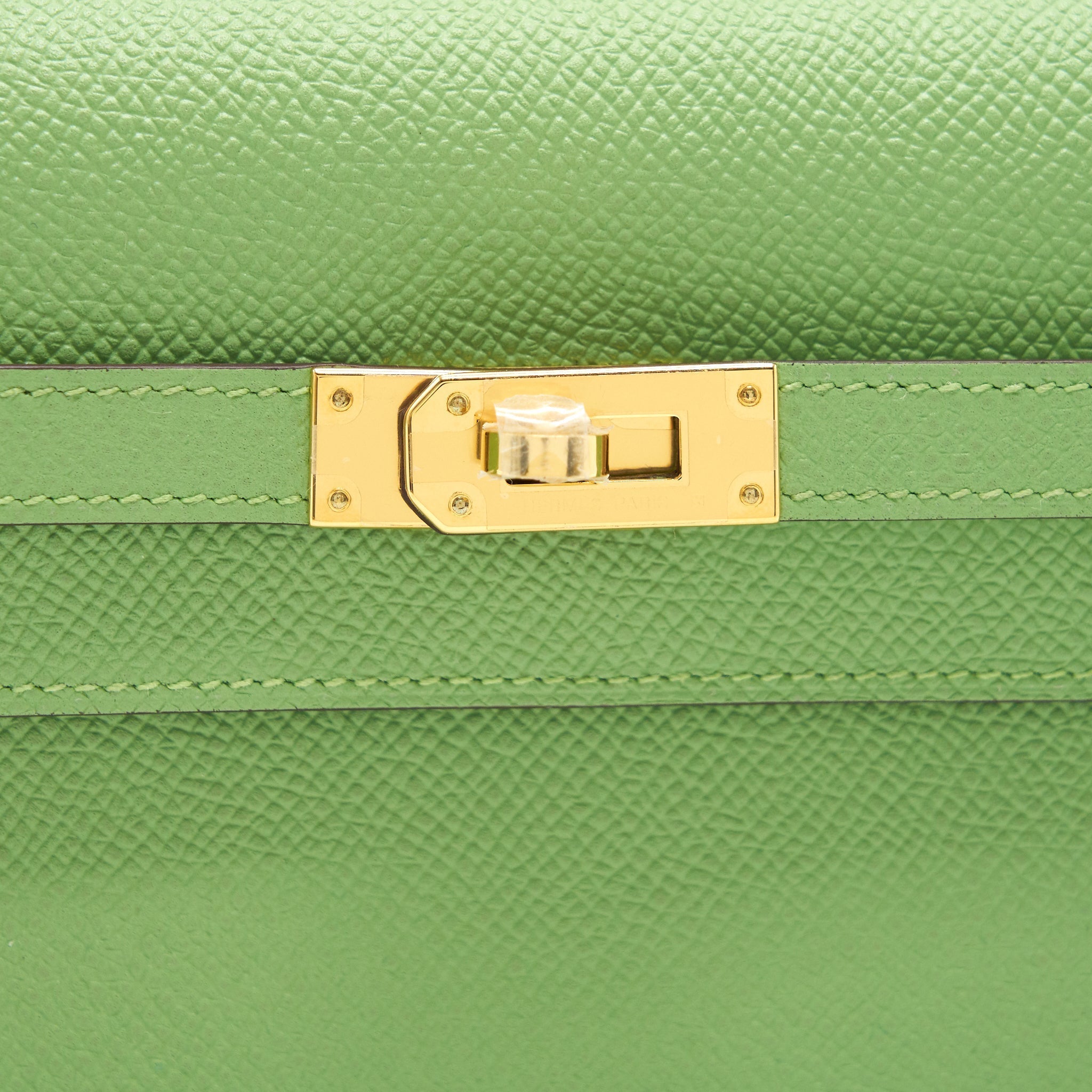 HERMES KELLY TO GO VERSO VERT CRIQUET AND BLUE BRUME GHW