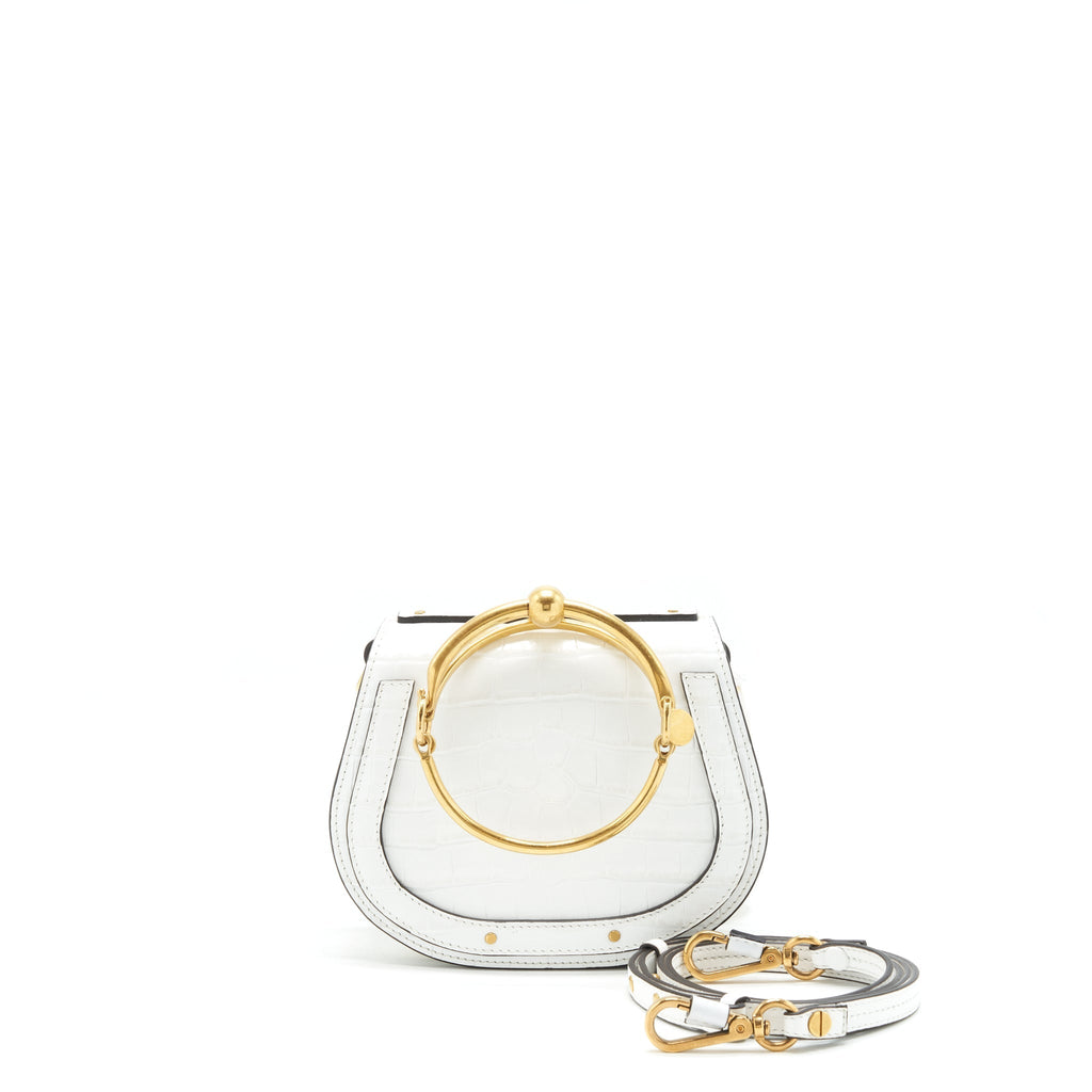 CHLOE NILE SHOULDER BAG WHITE GHW