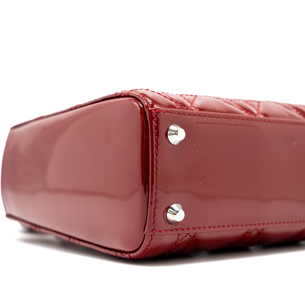 DIOR MINI LADY DIOR PATENT RED SHW