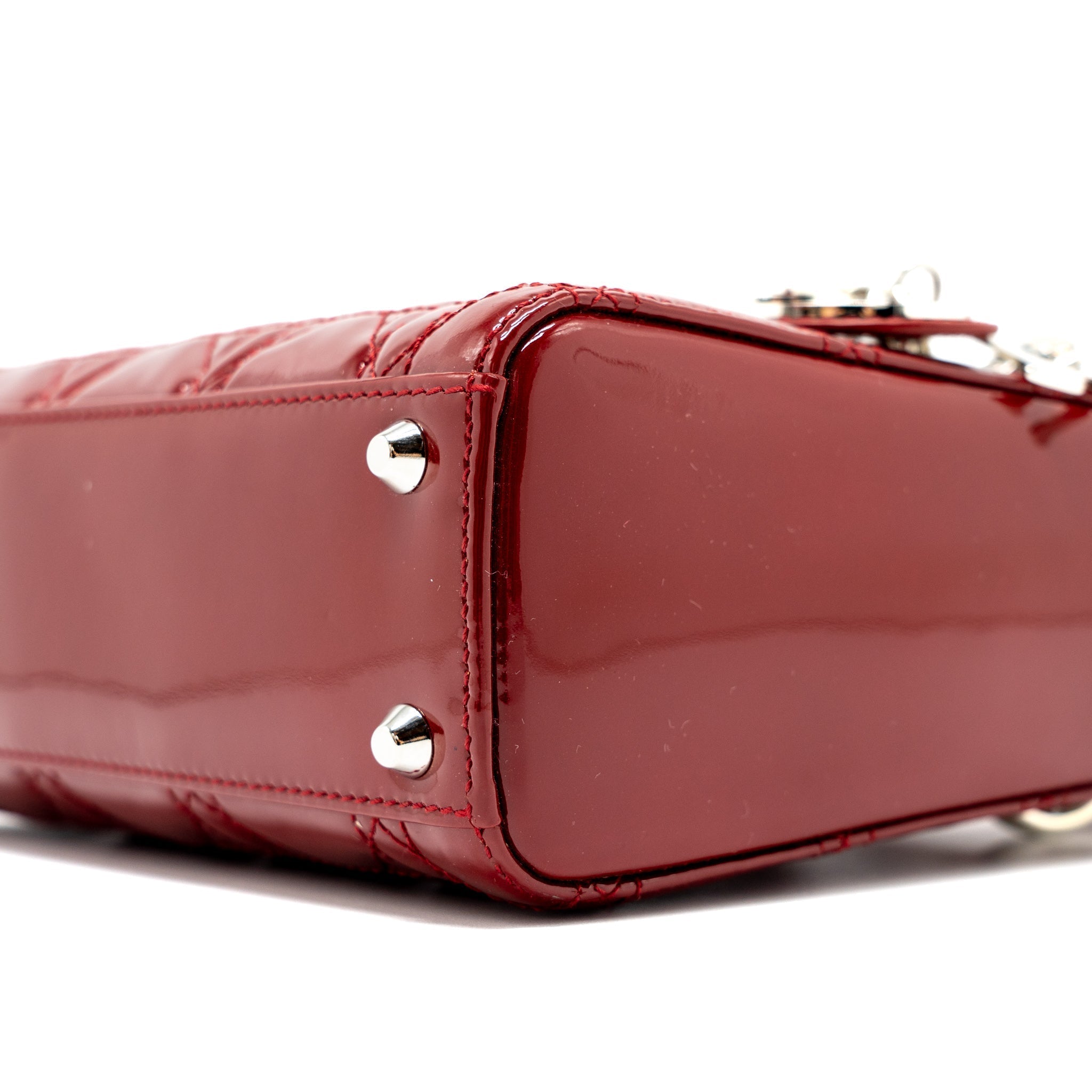 DIOR MINI LADY DIOR PATENT RED SHW