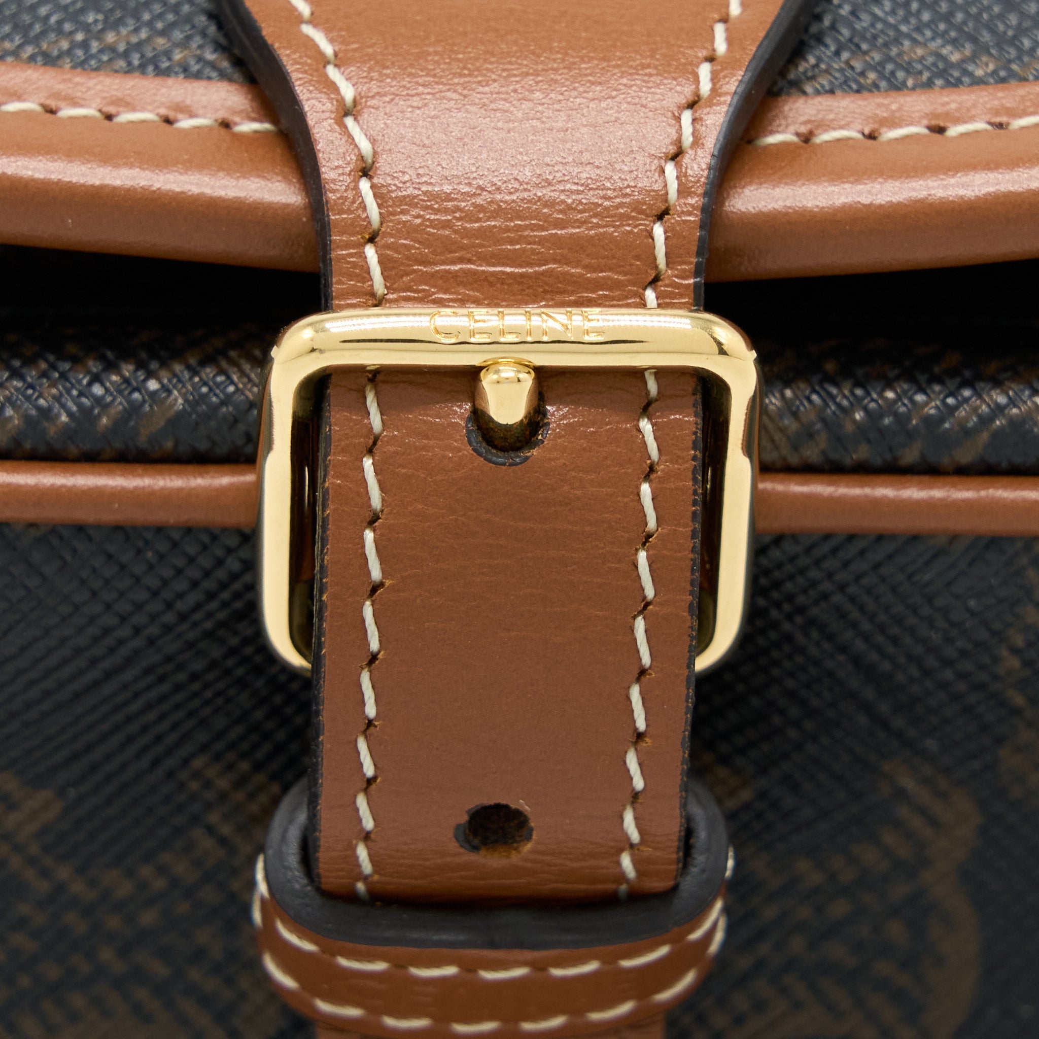 CELINE FOLCO MEDIUM TRIOMPHE CANVAS BAG GHW