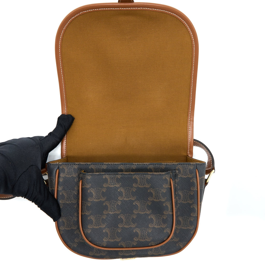 CELINE FOLCO MEDIUM TRIOMPHE CANVAS BAG GHW