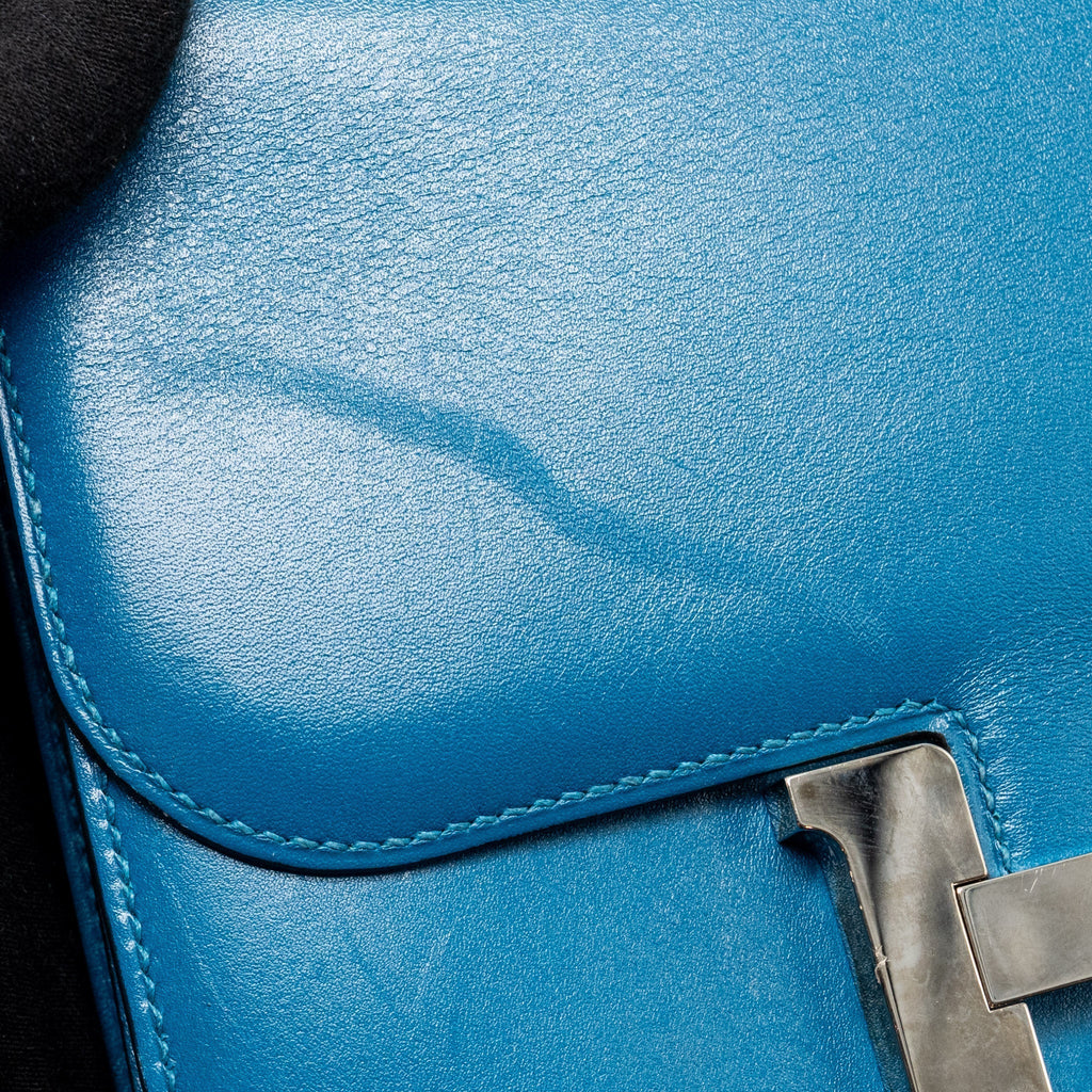 HERMES MINI CONSTANCE TADELAKT LEATHER BLUE IZMIR SHW