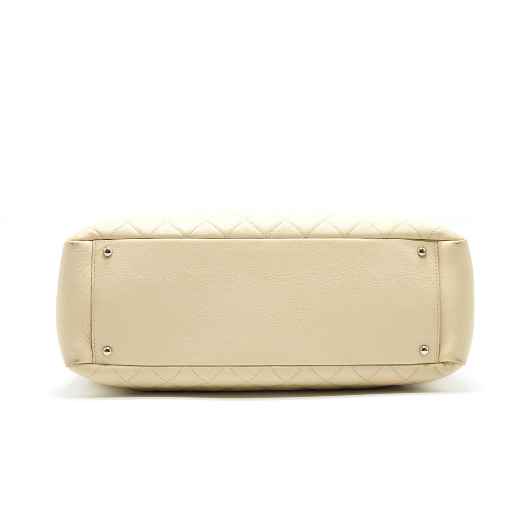 CHANEL GRANT SHOPPING TOTE BAG XL GST CREAM CAVIAR SHW