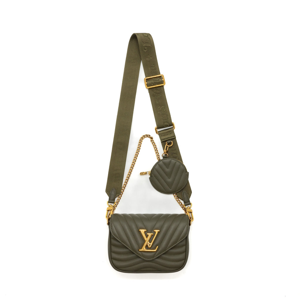 LOUIS VUITTON NEW WAVE MULTI POCHETTE CALFSKIN KAKI GREEN GHW
