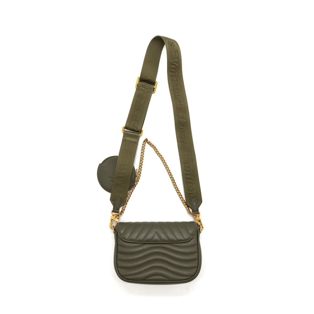 LOUIS VUITTON NEW WAVE MULTI POCHETTE CALFSKIN KAKI GREEN GHW