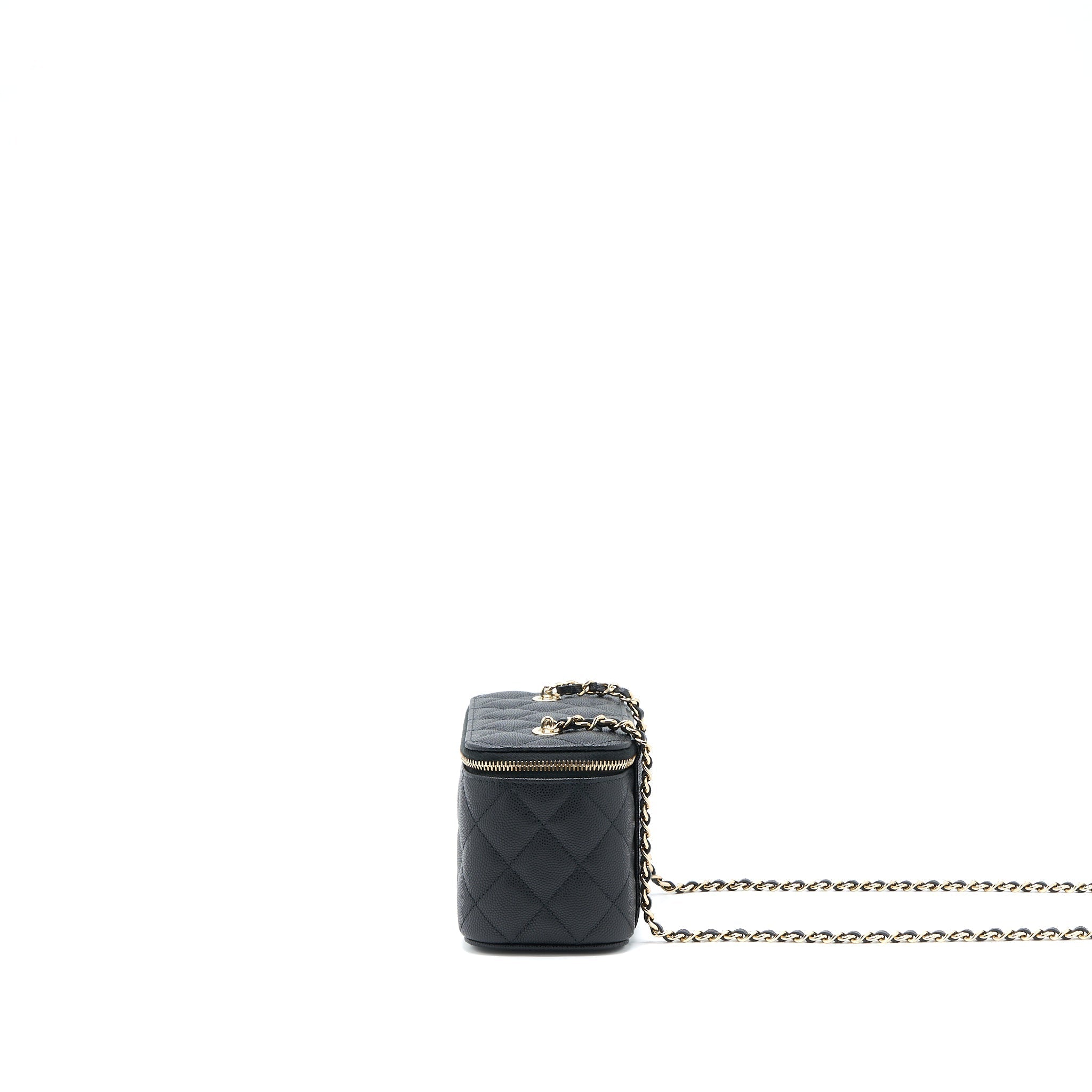 CHANEL LONG VANITY CASE CAVIAR BLACK LGHW