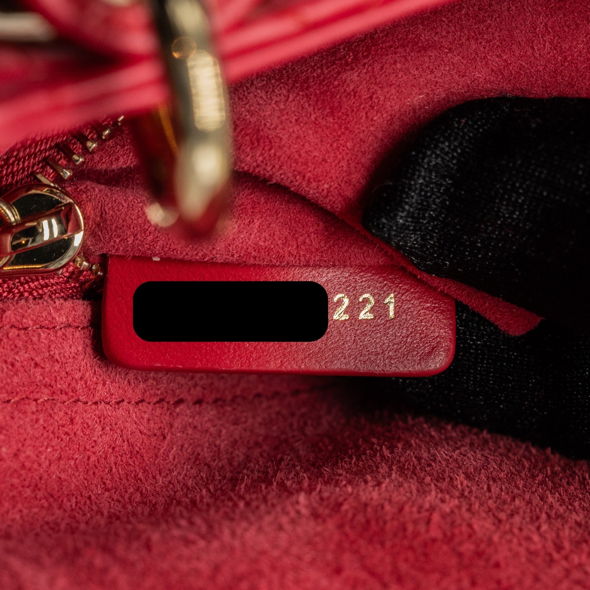 DIOR SMALL LADY DIOR LAMBSKIN RED LGHW