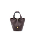 HERMES PICOTIN 18 LOCK BAG CLEMENCE ROUGE SELLIER/CABAN GHW