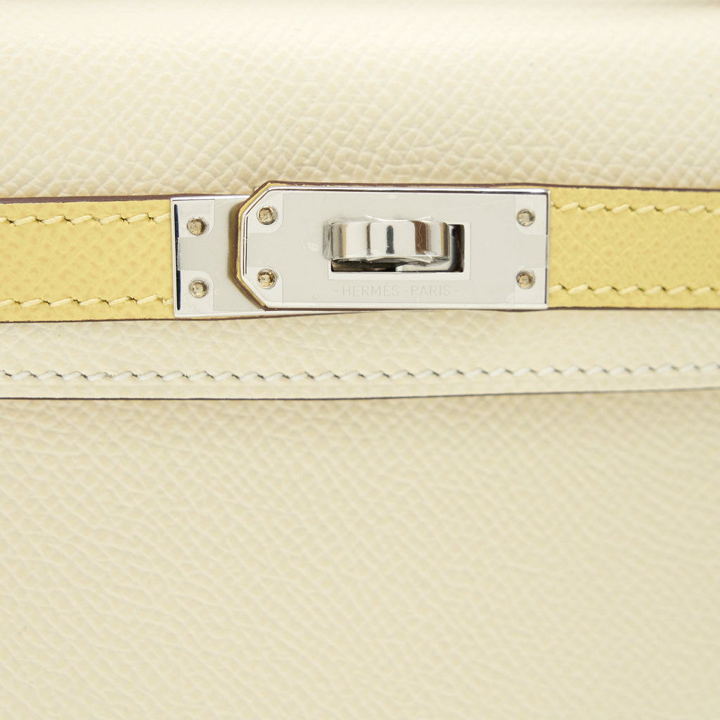 Hermes Mini Kelly Ⅱ epsom Nata/ Sesame / Jaune Poussin SHW