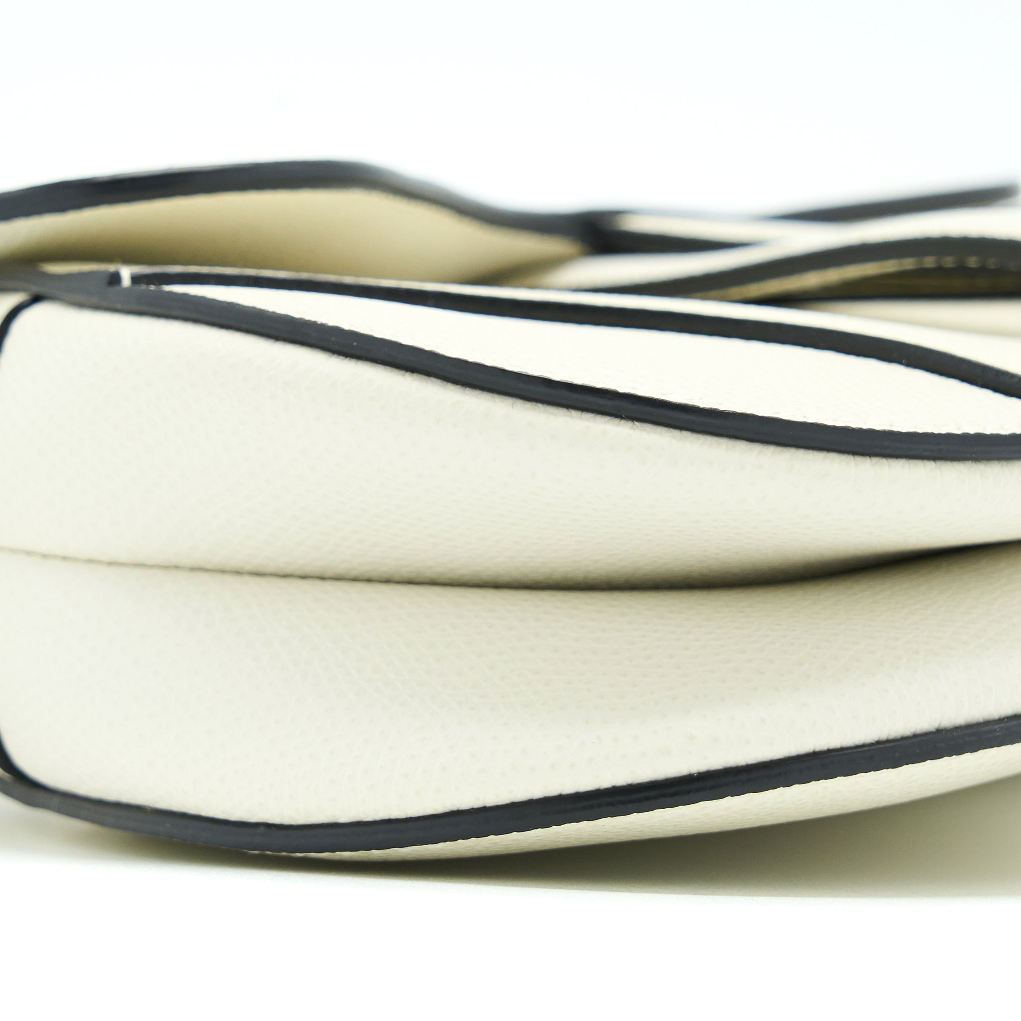 DIOR MINI SADDLE BAG GRAINED CALFSKIN WHITE GHW