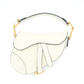 DIOR MINI SADDLE BAG GRAINED CALFSKIN WHITE GHW