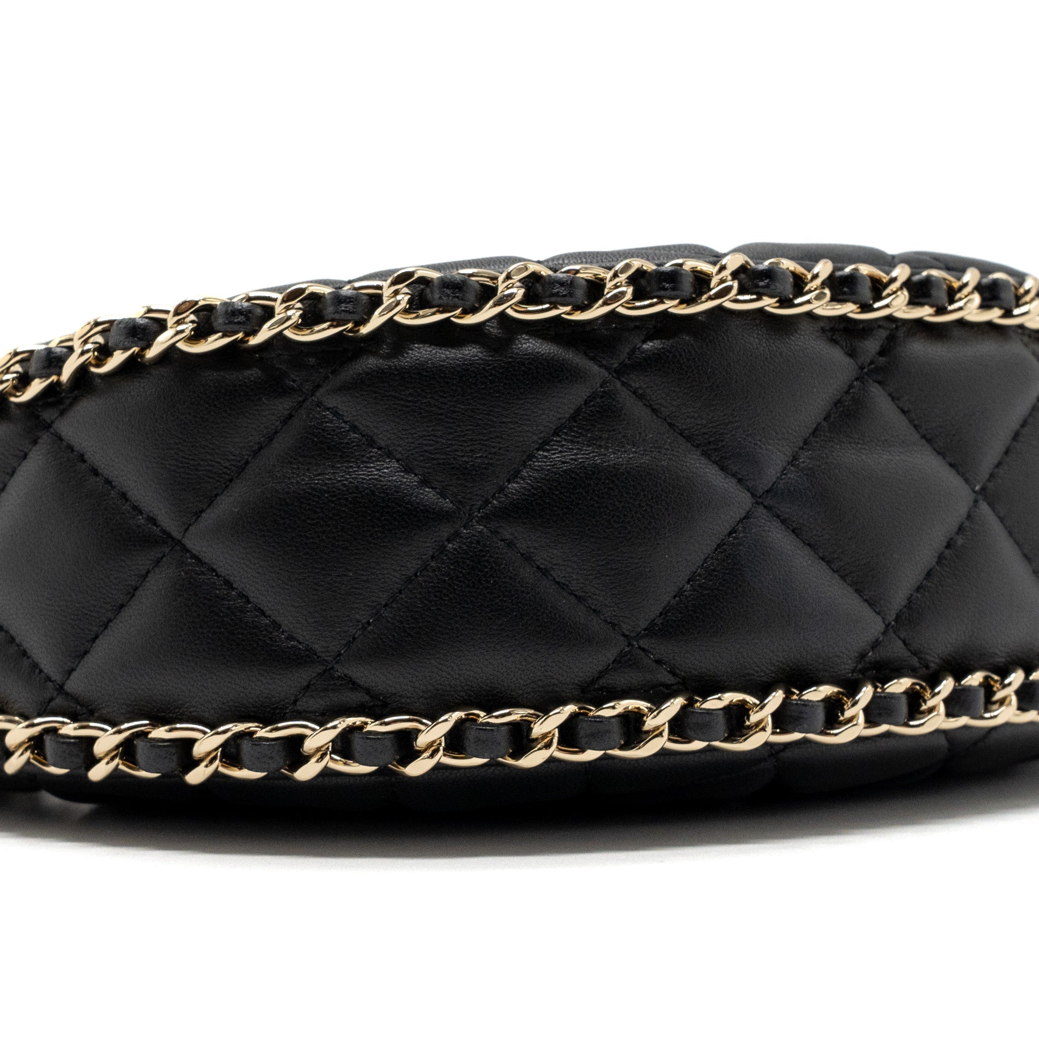 CHANEL SMALL MOON HOBO BAG LAMBSKIN BLACK LGHW (MICROCHIP)