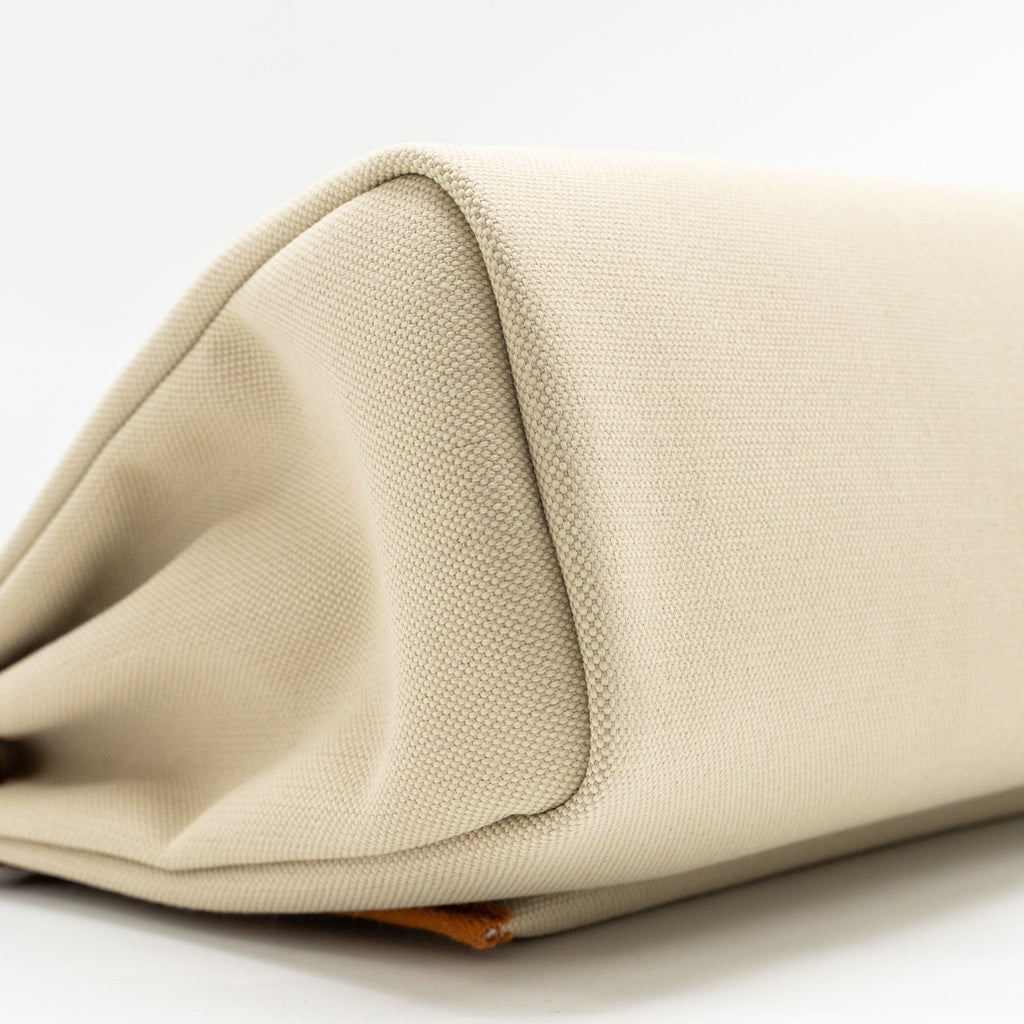 HERMES HERBAG 31 ZIP BAG TOILE MILITAIRE / VACHE HUNTER BETON/ NATURE SHW