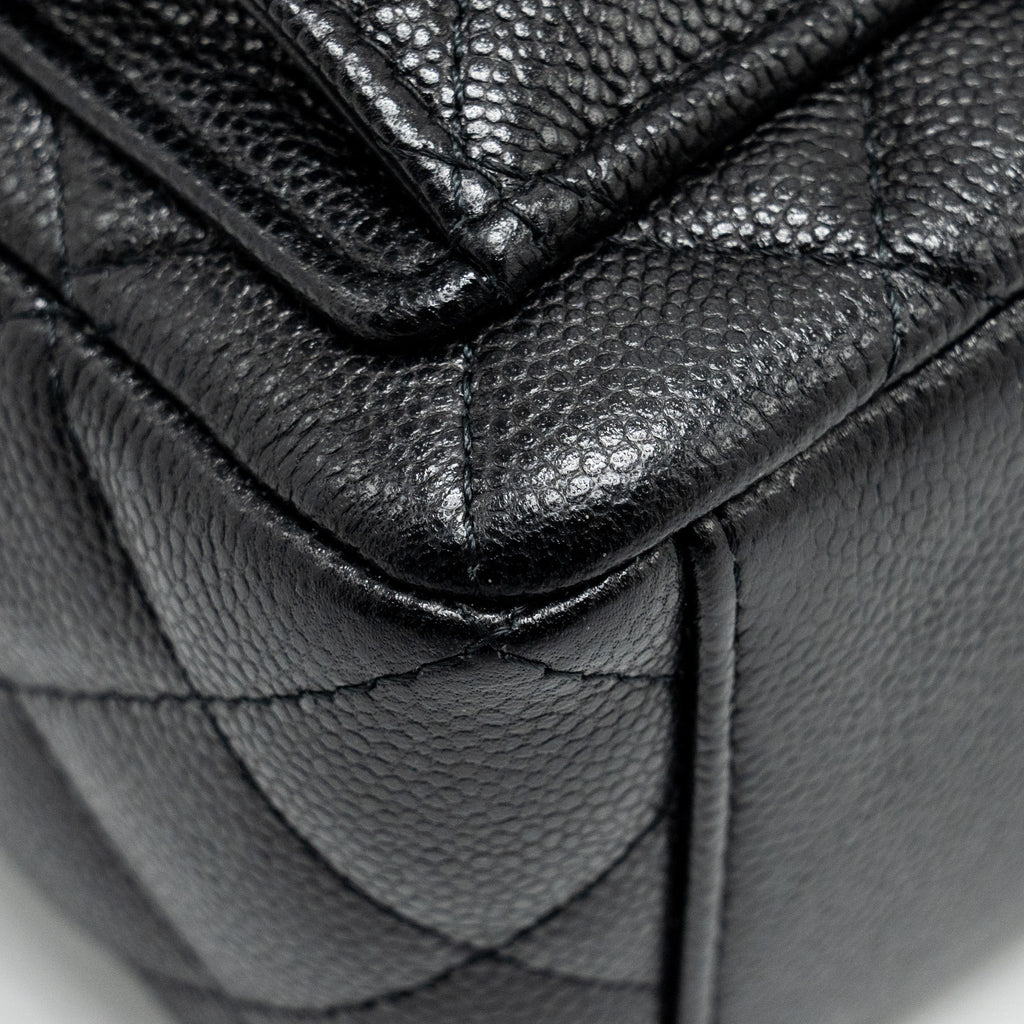 CHANEL 24P MINI BACKPACK/CROSSBODY BAG CAVIAR BLACK SHW (MICROCHIP)