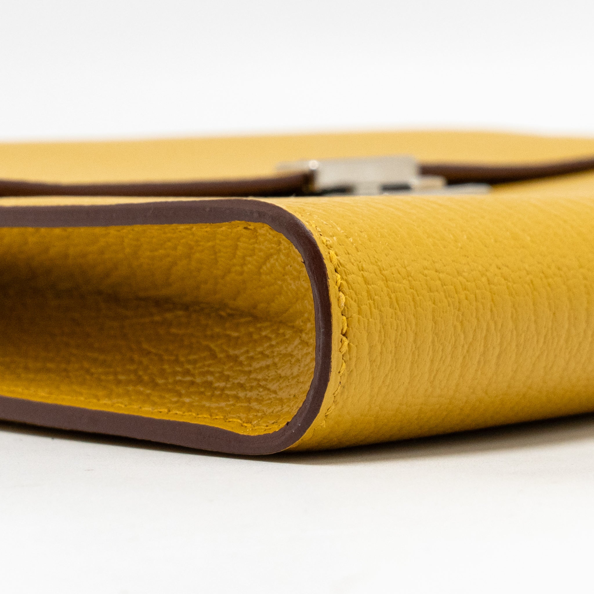 HERMES CLIC 16 WALLET CHEVRE MYSORE JAUNE AMBER SHW