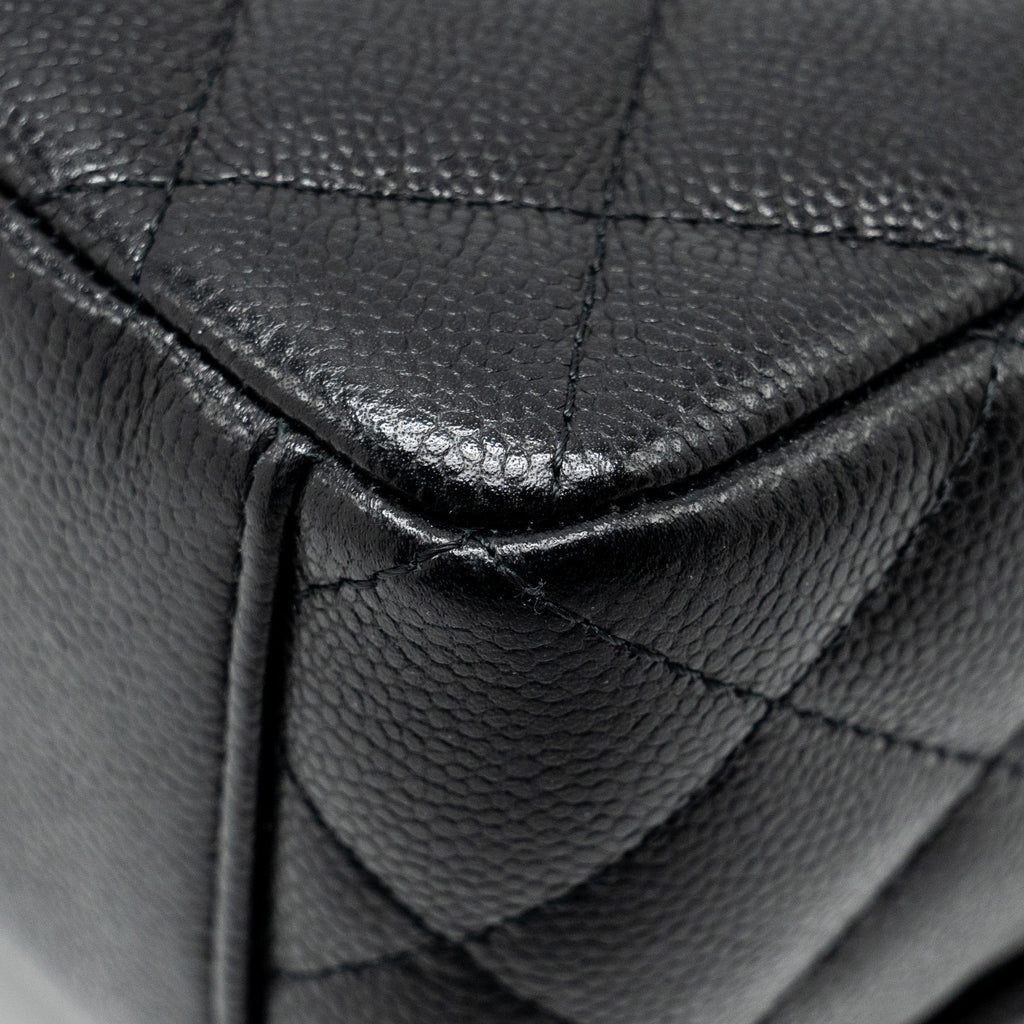 CHANEL 24P MINI BACKPACK/CROSSBODY BAG CAVIAR BLACK SHW (MICROCHIP)