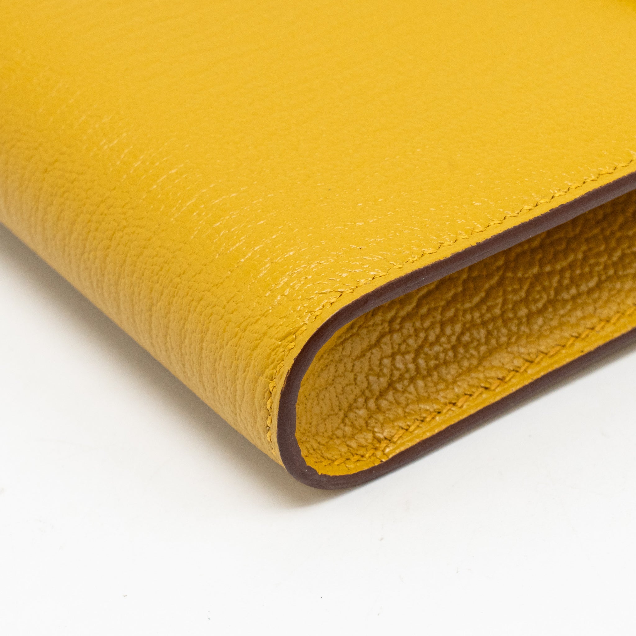 HERMES CLIC 16 WALLET CHEVRE MYSORE JAUNE AMBER SHW