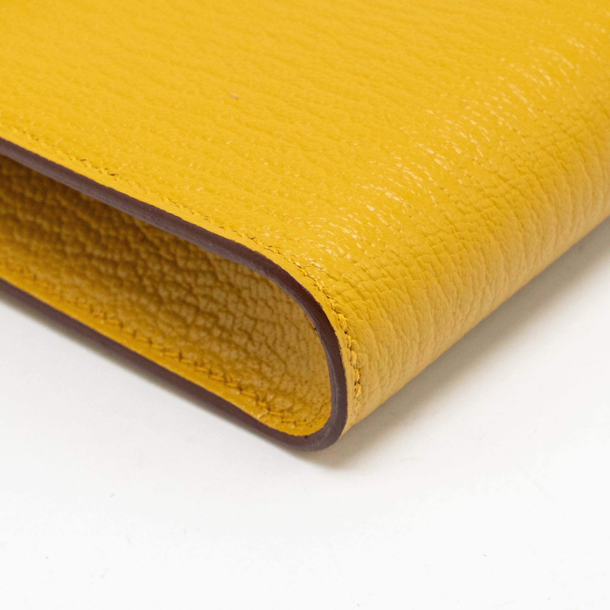 HERMES CLIC 16 WALLET CHEVRE MYSORE JAUNE AMBER SHW