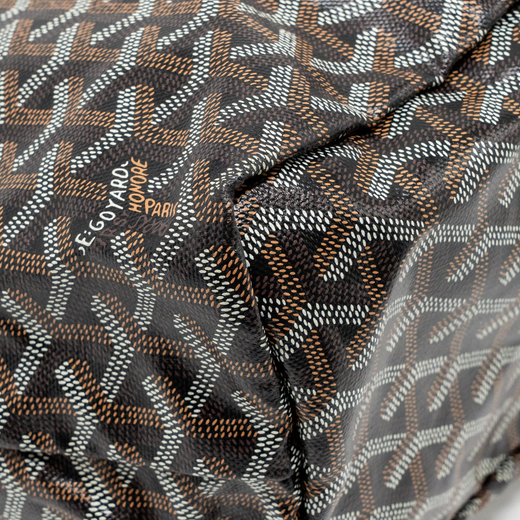 GOYARD SAINT LOUIS PM TOTE GOYARDINE CANVAS / CALFSKIN BLACK
