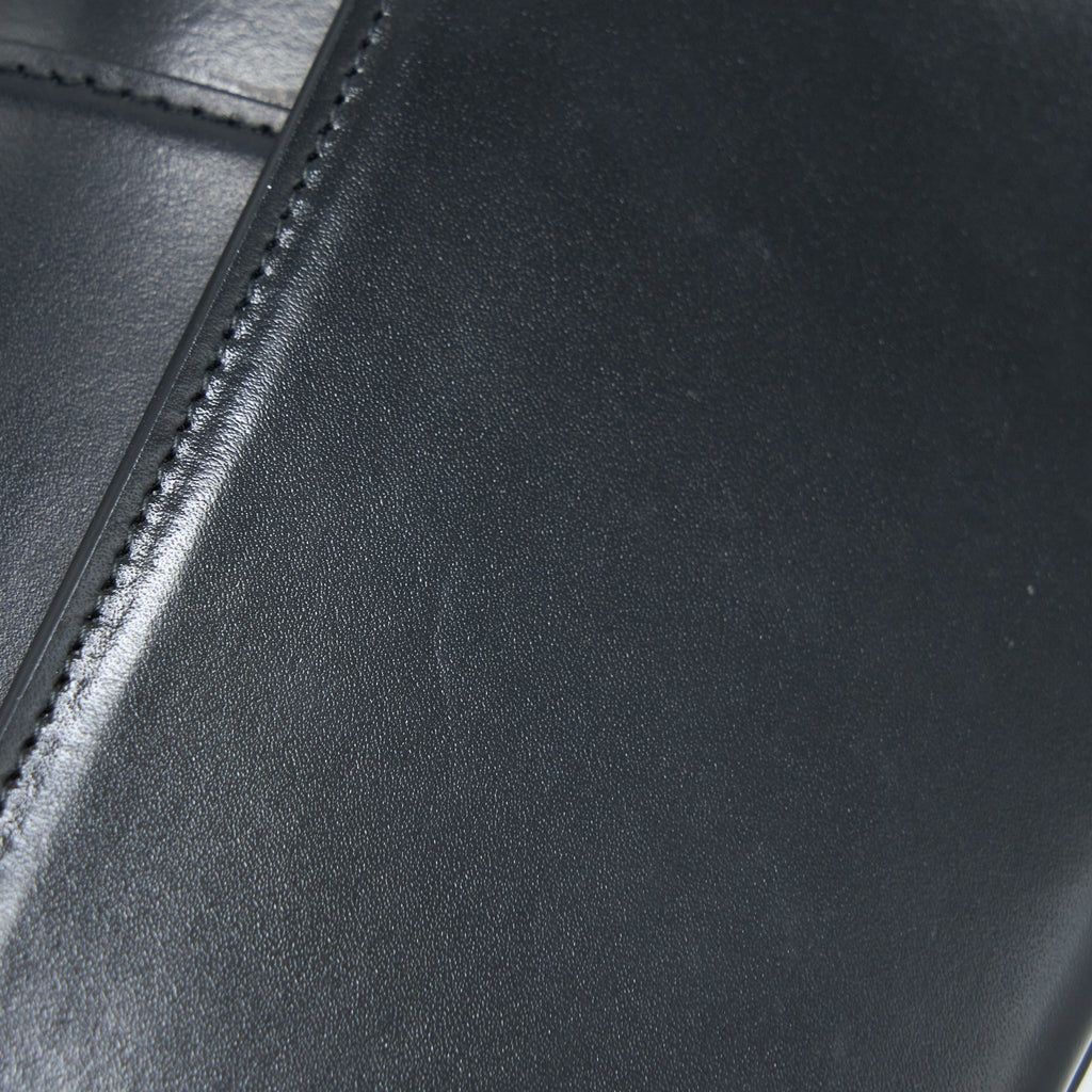 BALENCIAGA HOURGLASS SMALL HANDBAG BOX CALFSKIN BLACK GHW