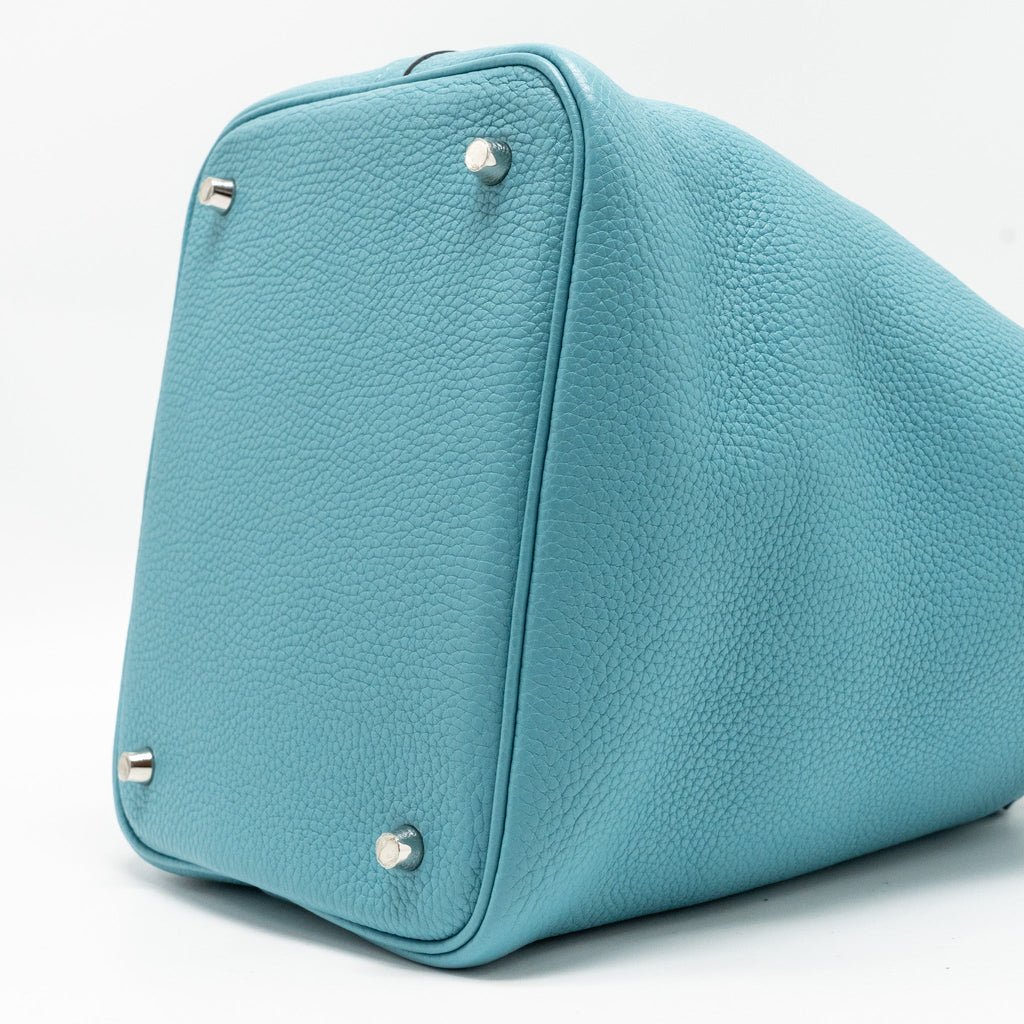 HERMES PICOTIN 22 LOCK BAG CLEMENCE 3Z BLUE SAINT CYR SHW