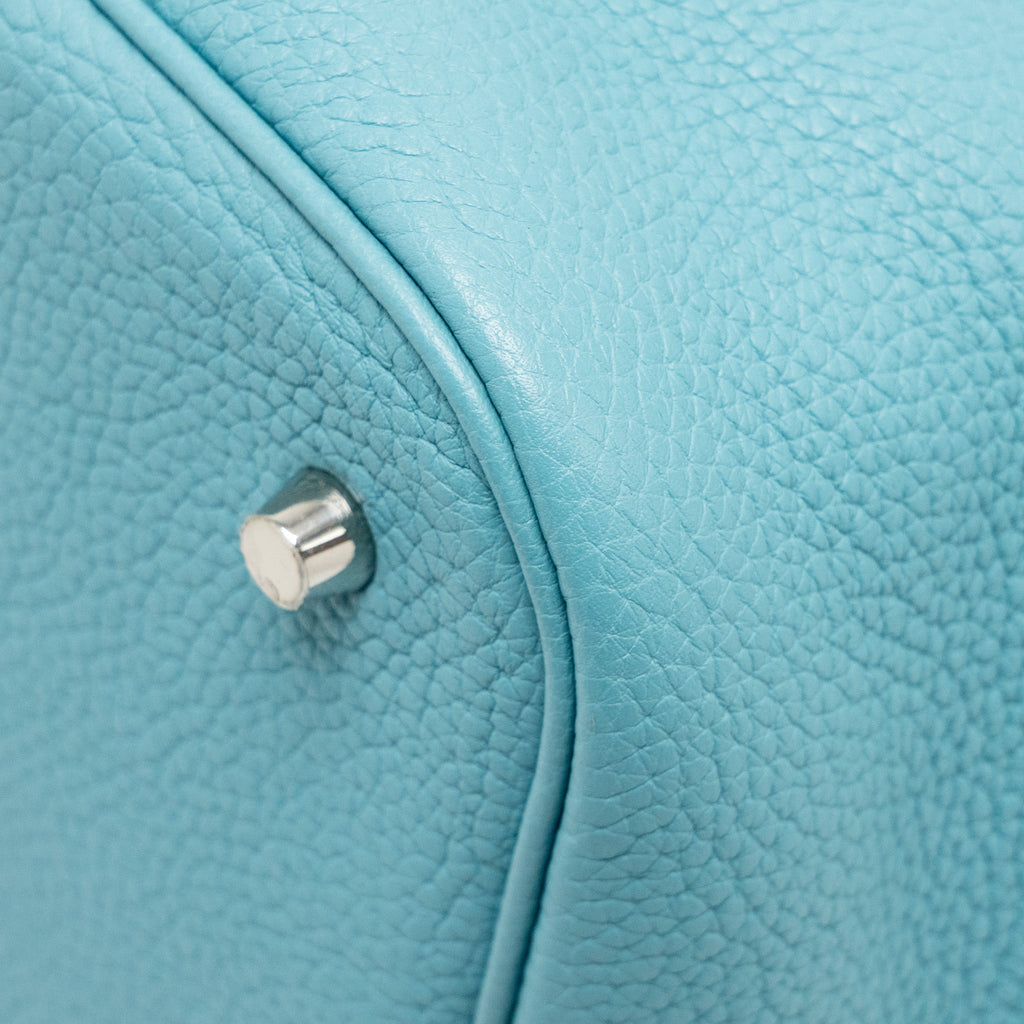 HERMES PICOTIN 22 LOCK BAG CLEMENCE 3Z BLUE SAINT CYR SHW
