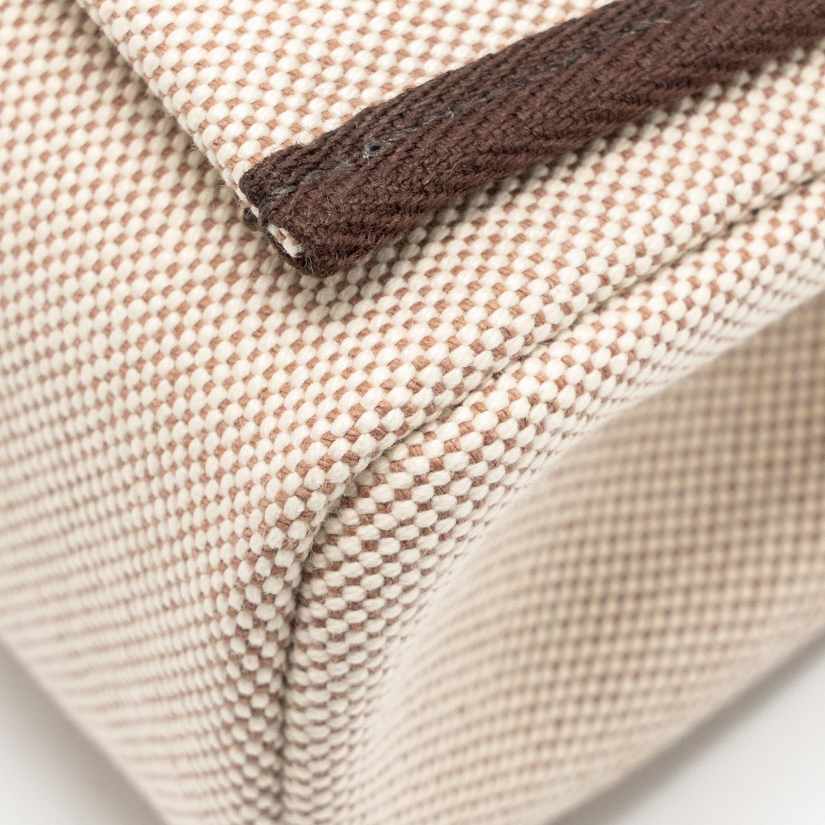 Hermes Herbag Mini Canvas/Hunter Leather Ecru-Beige/Ebene SHW