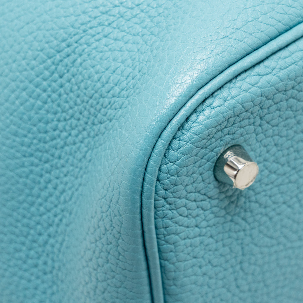 HERMES PICOTIN 22 LOCK BAG CLEMENCE 3Z BLUE SAINT CYR SHW