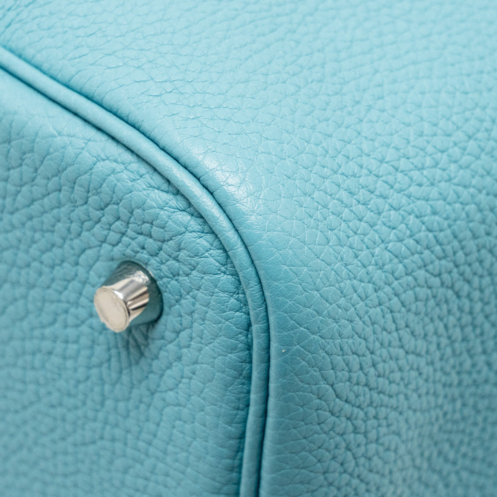 HERMES PICOTIN 22 LOCK BAG CLEMENCE 3Z BLUE SAINT CYR SHW