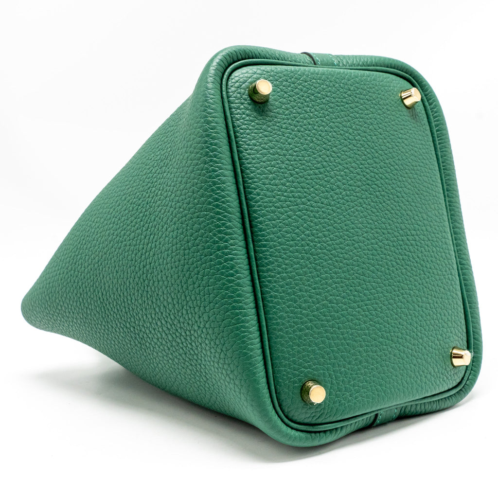 HERMES PICOTIN 18 LOCK BAG CLEMENCE VERT MOYEN GHW