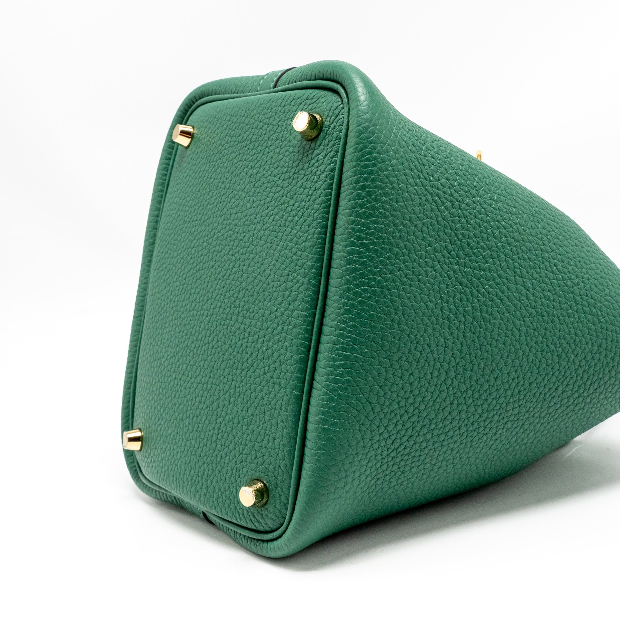 HERMES PICOTIN 18 LOCK BAG CLEMENCE VERT MOYEN GHW