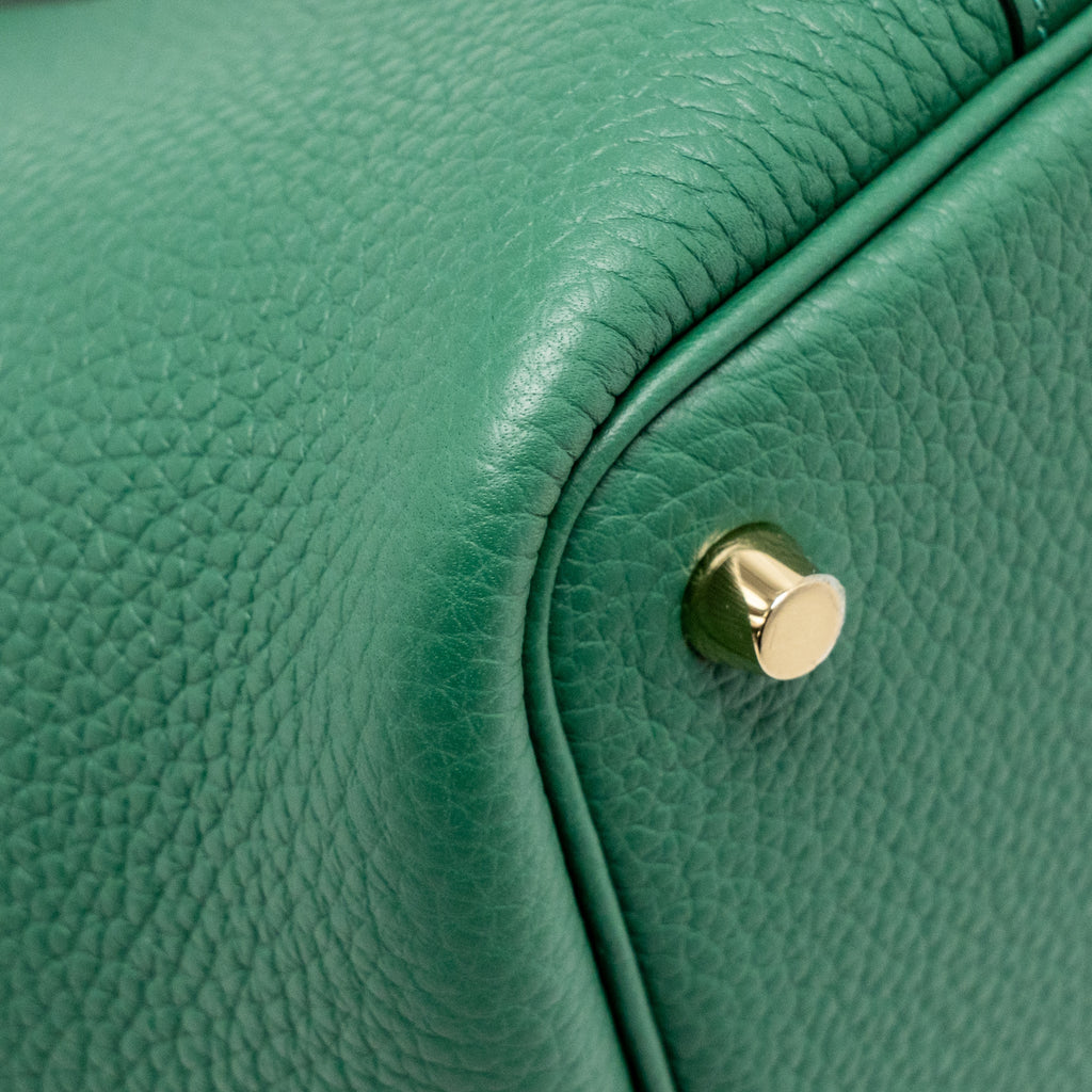HERMES PICOTIN 18 LOCK BAG CLEMENCE VERT MOYEN GHW