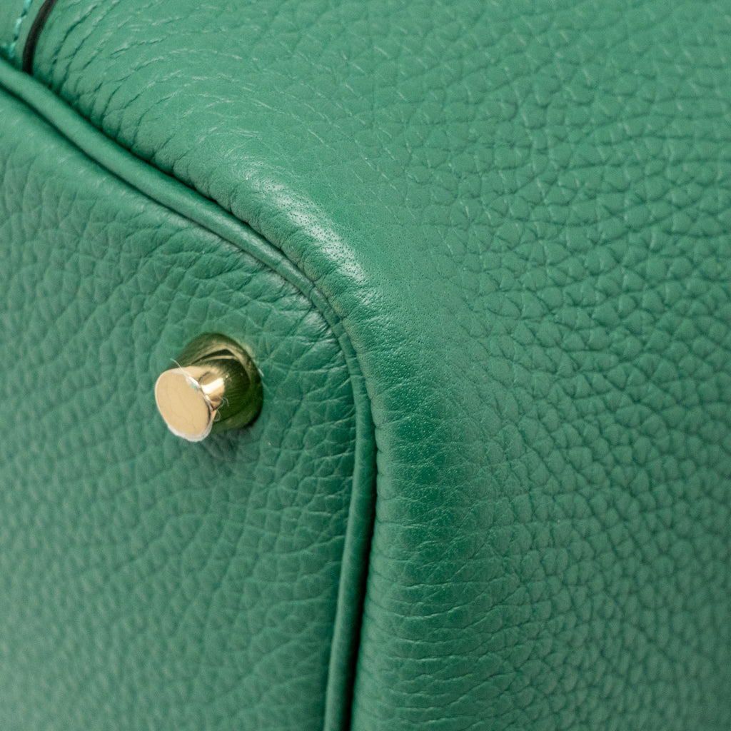 HERMES PICOTIN 18 LOCK BAG CLEMENCE VERT MOYEN GHW