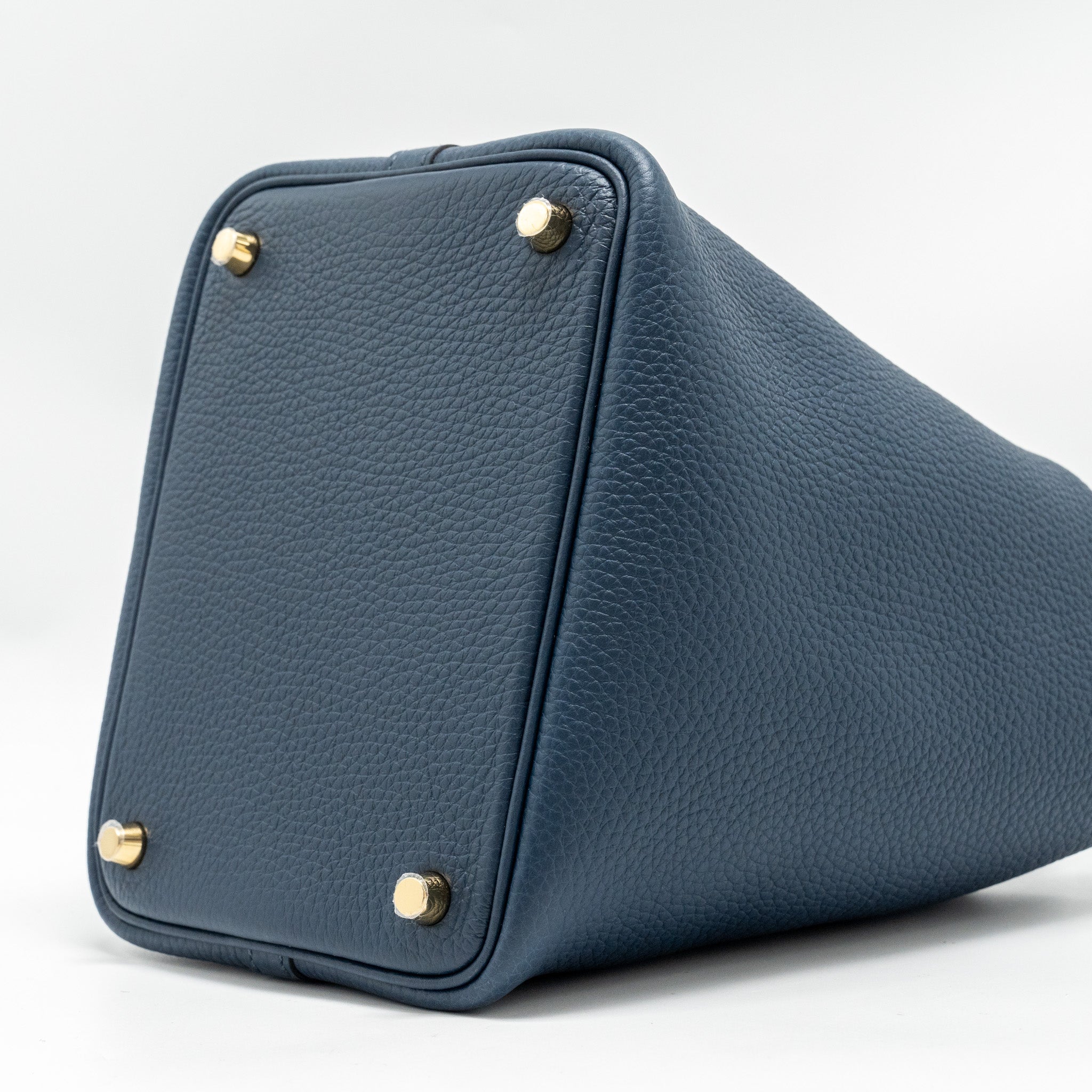 HERMES PICOTIN 18 LOCK BAG CLEMENCE BLEU DE PRUSSE GHW