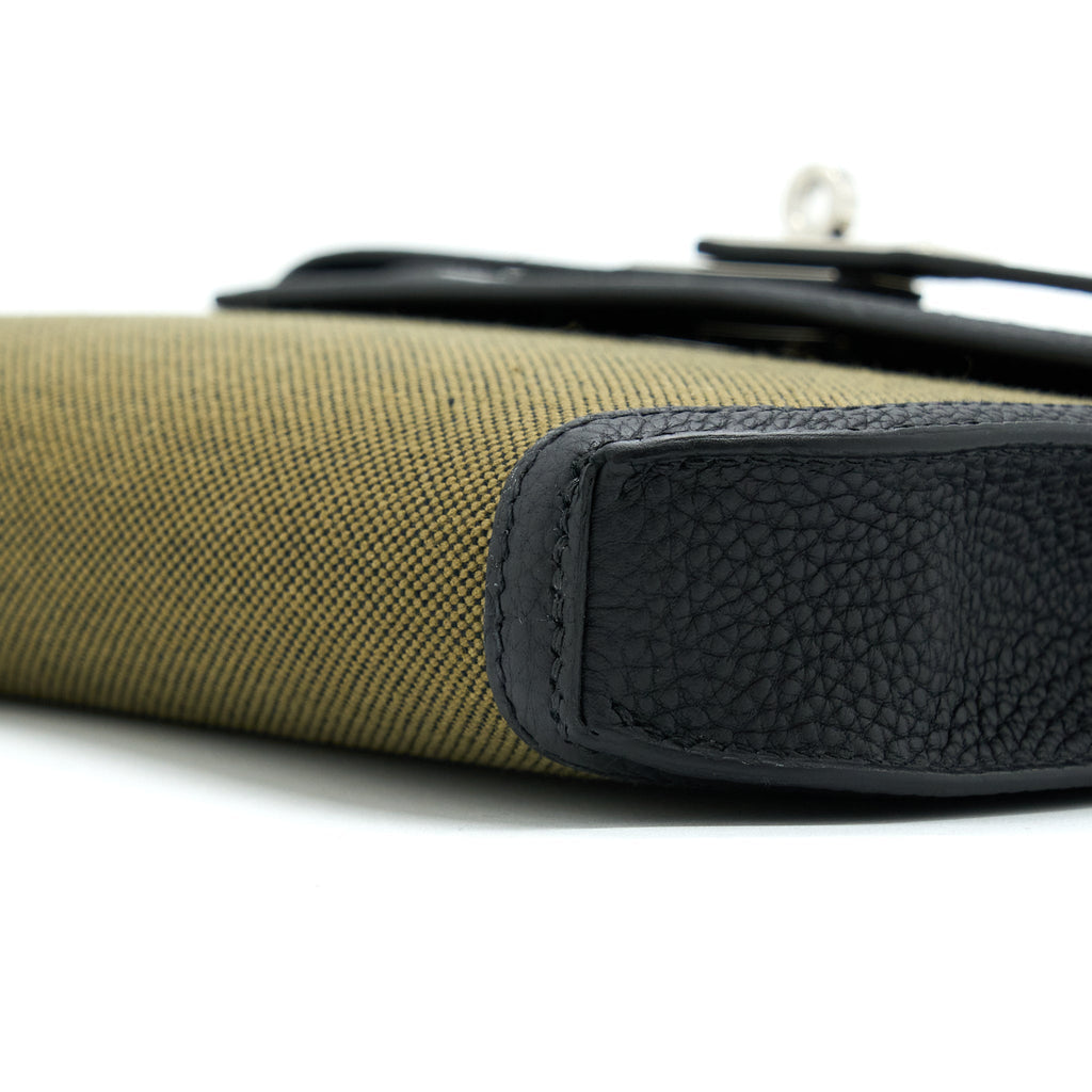 Hermes Pochette Kelly Depeches Canvas And Leather Multicolour SHW
