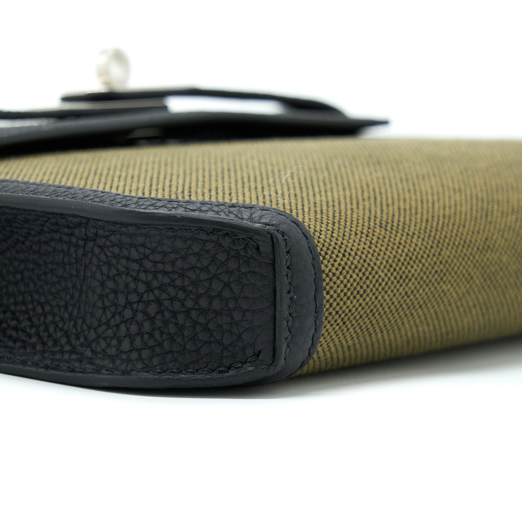Hermes Pochette Kelly Depeches Canvas And Leather Multicolour SHW